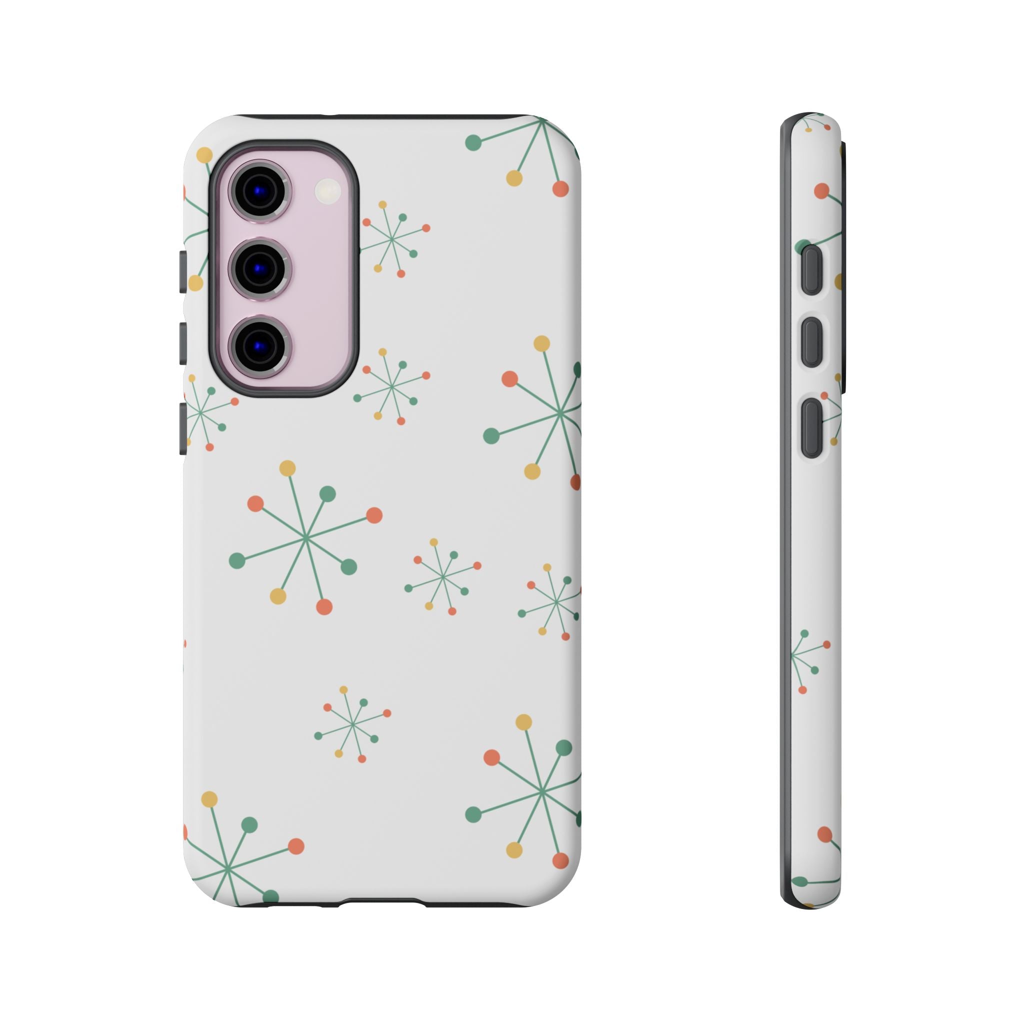 Mid-Century Modern Phone Case for iPhone, Samsung Galaxy, Google Pixel Retro Atomic Starburst Design, Durable Protection, Vintage Style