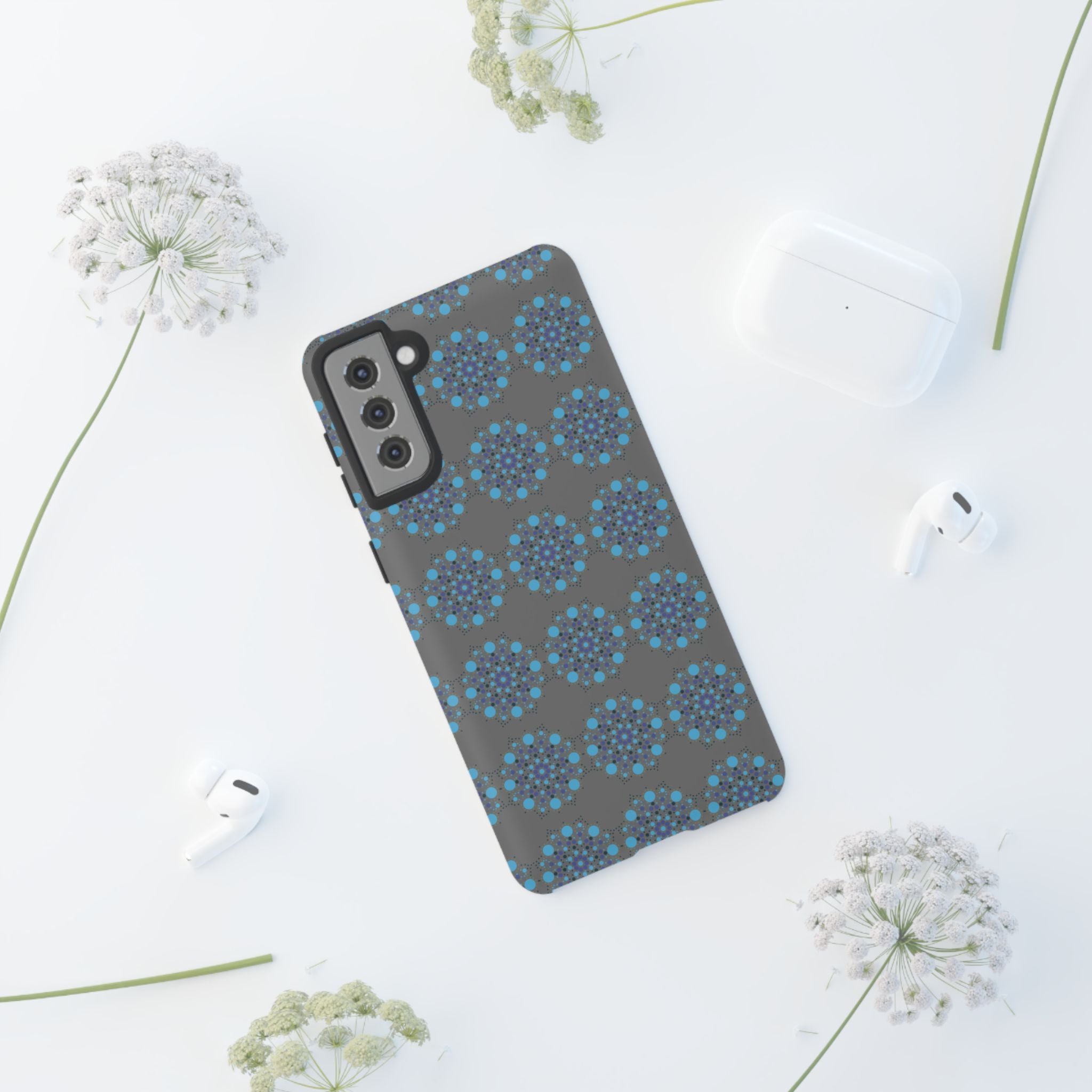 lue Geometric Phone Case for iPhone, Samsung, Google - Abstract Pattern, Protective Cover, Modern Art Phone Case, Gift for Her