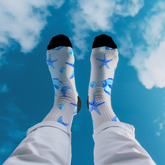 Starfish Cushioned Crew Socks Unisex Soft One-Size Socks