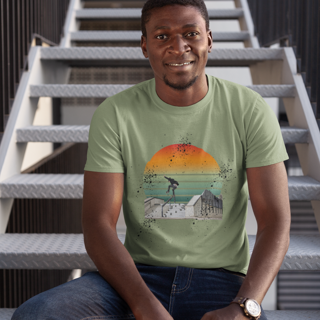 Sunset Skateboarding Graphic Tee - Classic Unisex Jersey Short Sleeve | Soft Cotton, Perfect Fit | Skateboarder T-Shirt