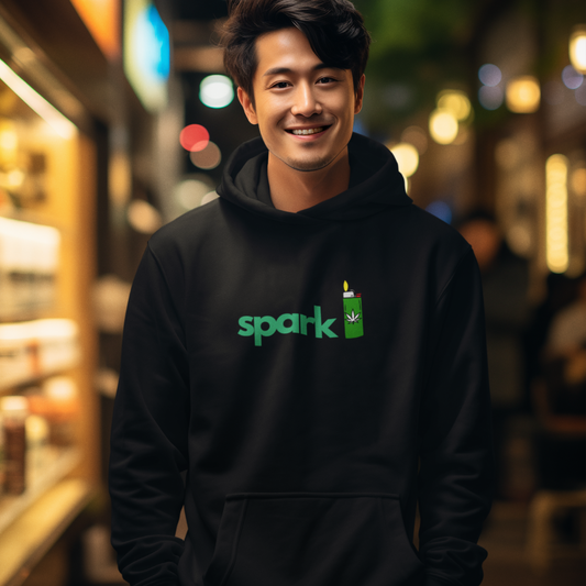 Cannabis Hoodie – “Spark” Lighter Graphic Unisex Pullover