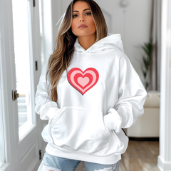 Retro Heart Graphic Hoodie – Unisex Valentine’s Sweatshirt