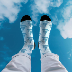 Blue Sailboat Patterned Socks for Summer Fun Gift Socks Beach Fashion