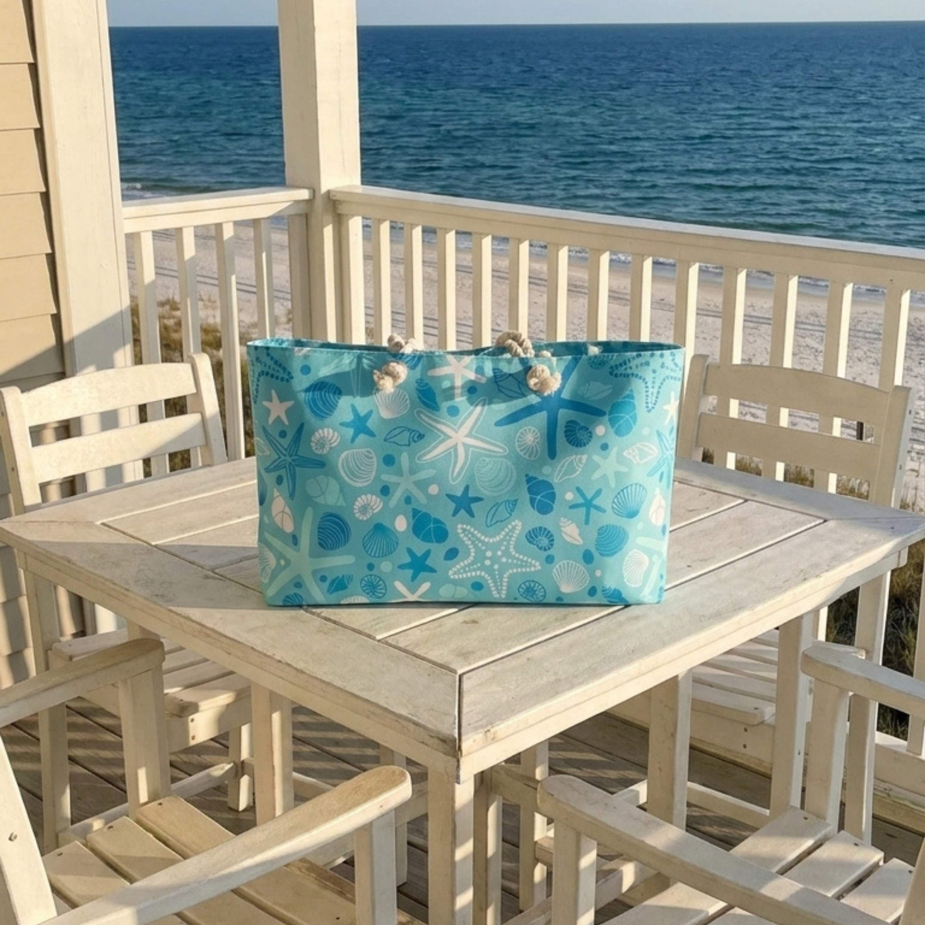 Turquoise Seashell Weekender Bag