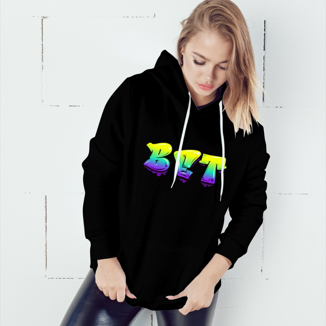 Unisex Heavy Blend Hoodie with Vibrant BET Design - Cozy and Stylish Sweatshirt