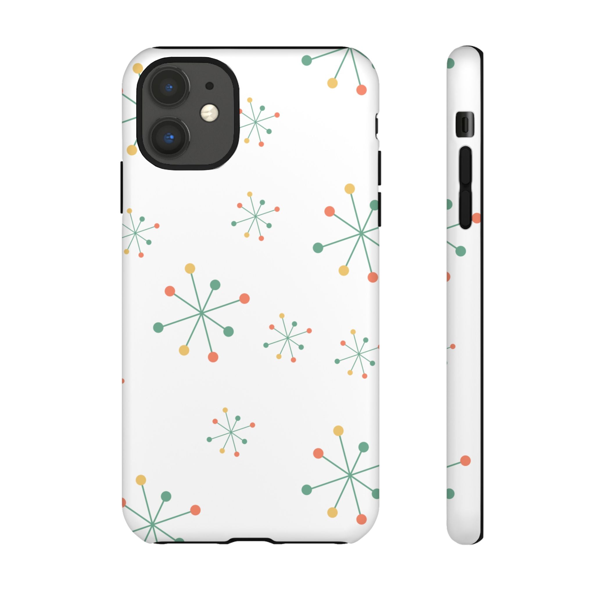 Mid-Century Modern Phone Case for iPhone, Samsung Galaxy, Google Pixel Retro Atomic Starburst Design, Durable Protection, Vintage Style