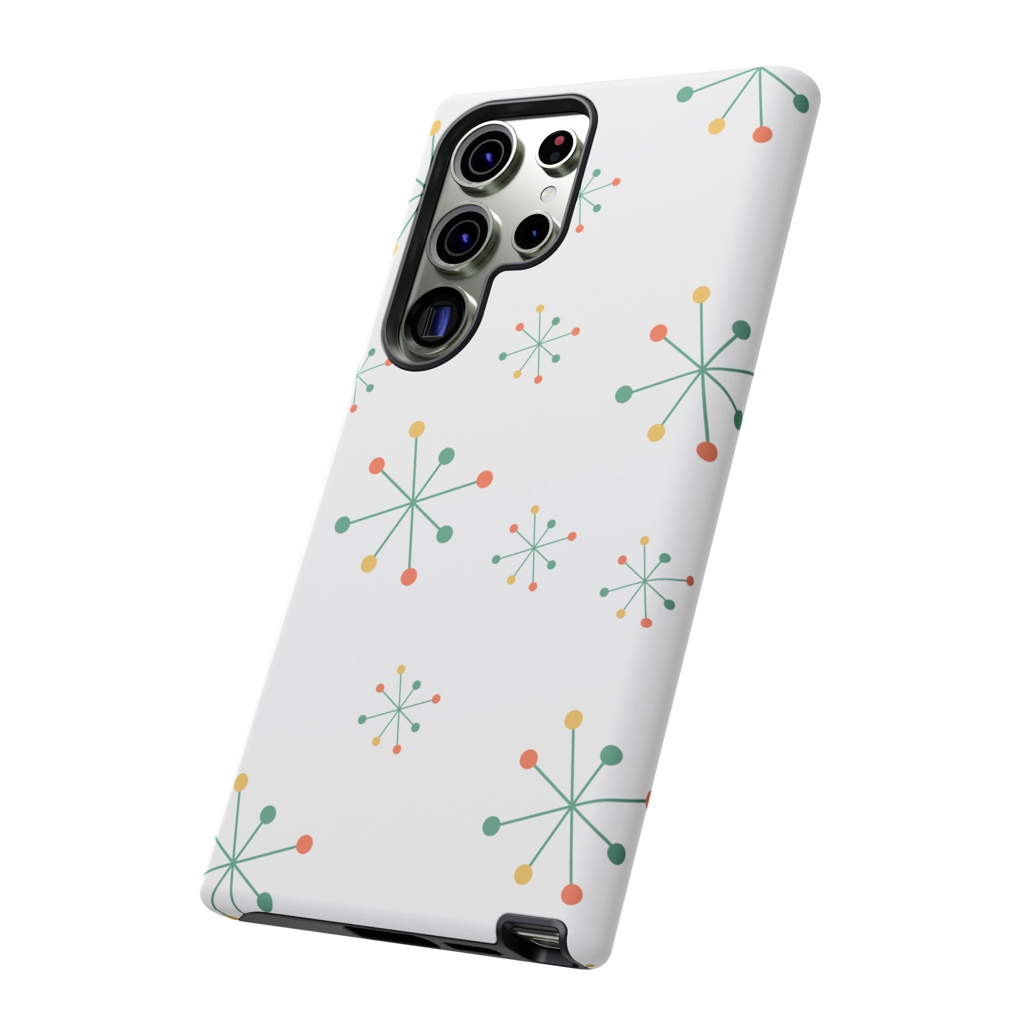 Mid-Century Modern Phone Case for iPhone, Samsung Galaxy, Google Pixel Retro Atomic Starburst Design, Durable Protection, Vintage Style