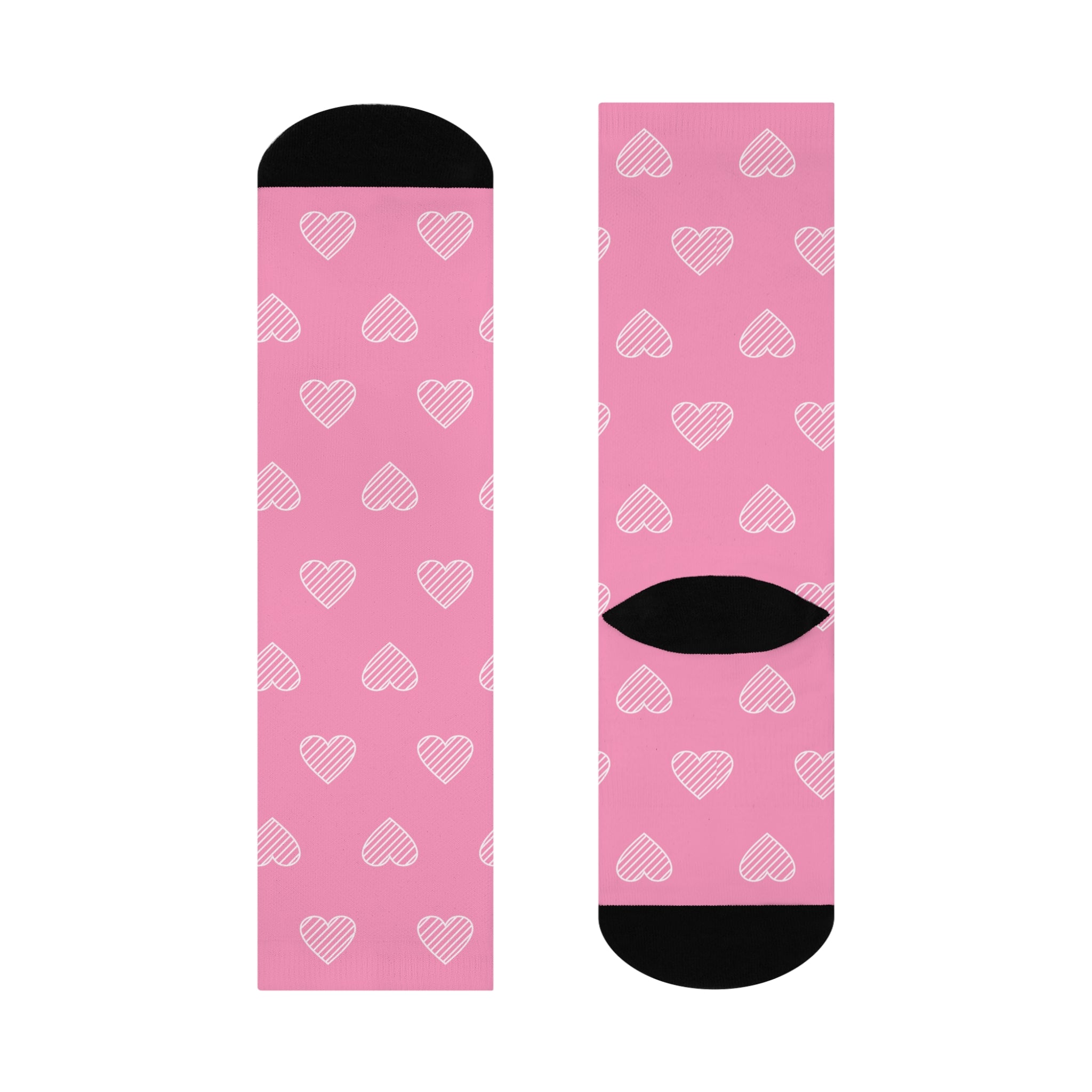 Pink Hearts Cushioned Crew Socks