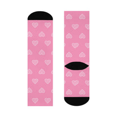 Pink Hearts Cushioned Crew Socks