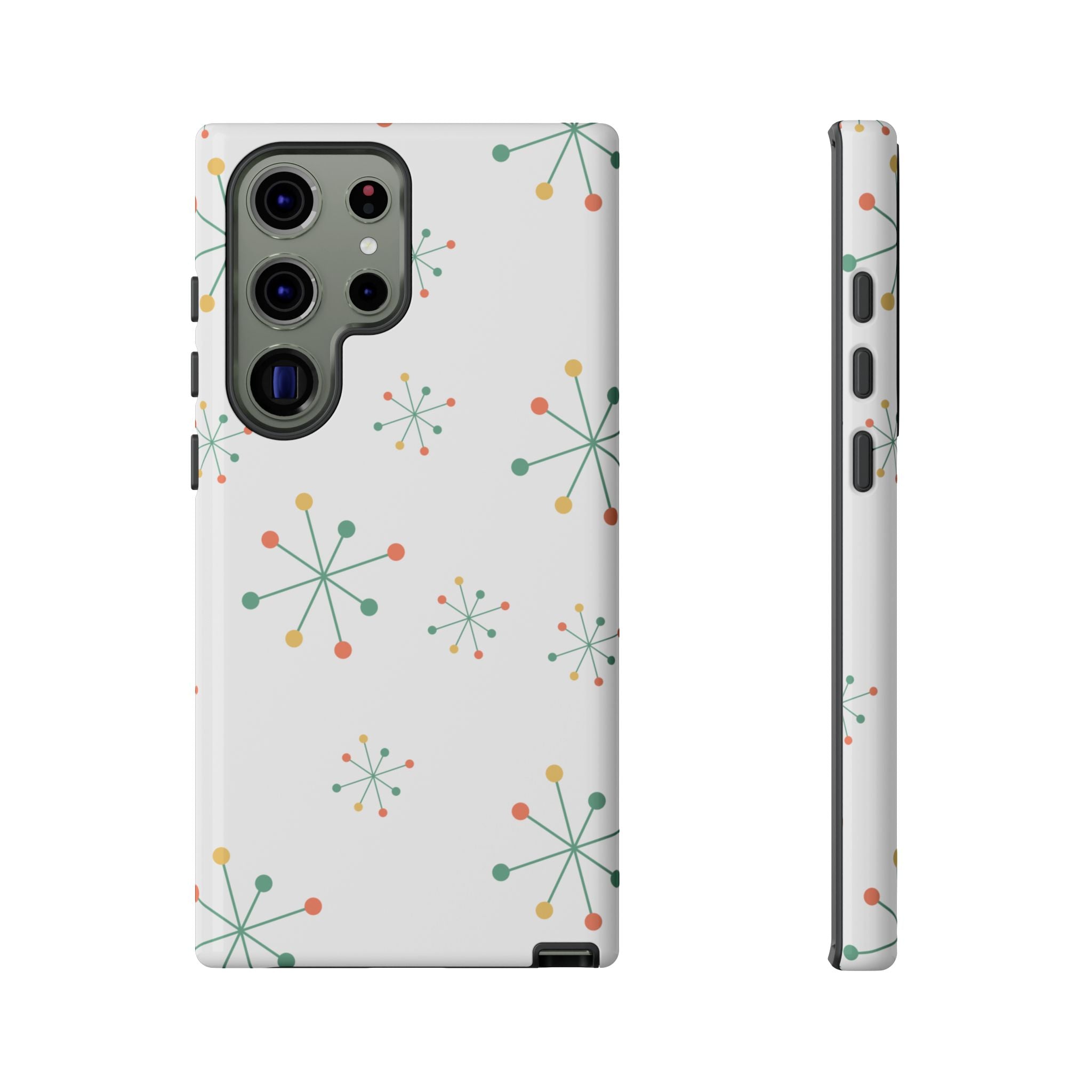 Mid-Century Modern Phone Case for iPhone, Samsung Galaxy, Google Pixel Retro Atomic Starburst Design, Durable Protection, Vintage Style