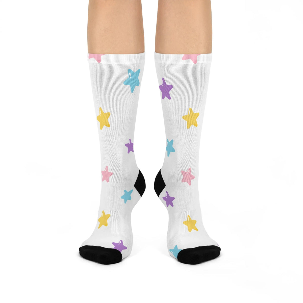 Pastel Star Crew Socks: Unisex Dreamer Gift