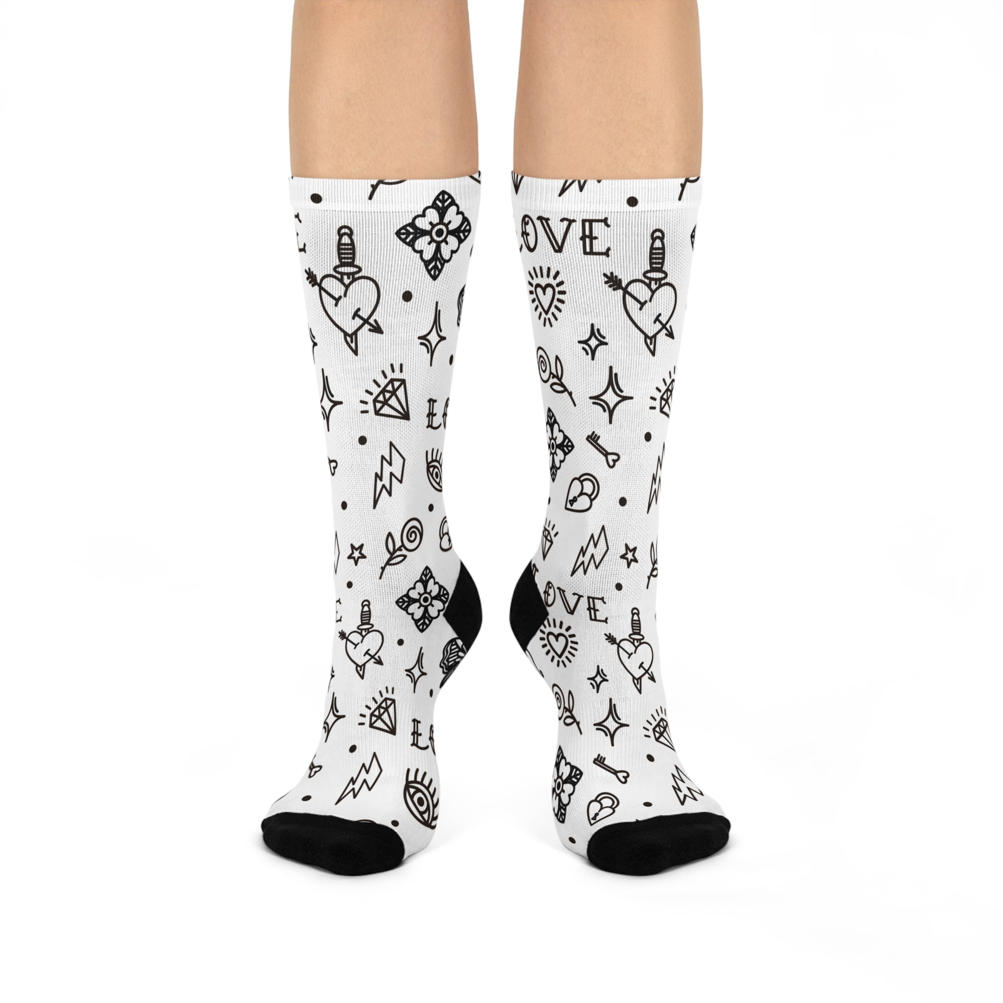 Old School Tattoo Socks – Unisex Cushioned Crew Socks
