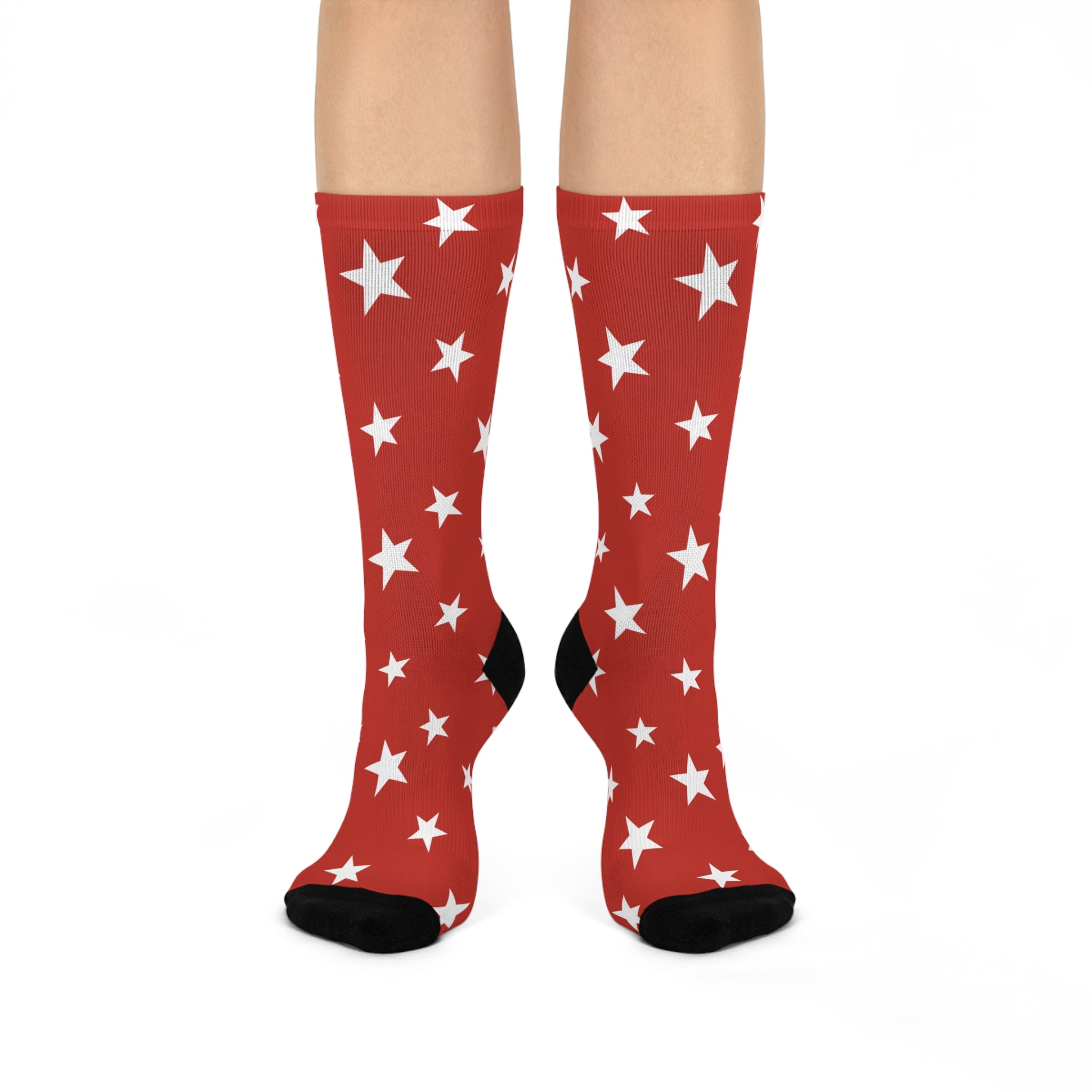 Red Star Crew Socks | Fun Pattern Unisex Socks Gift