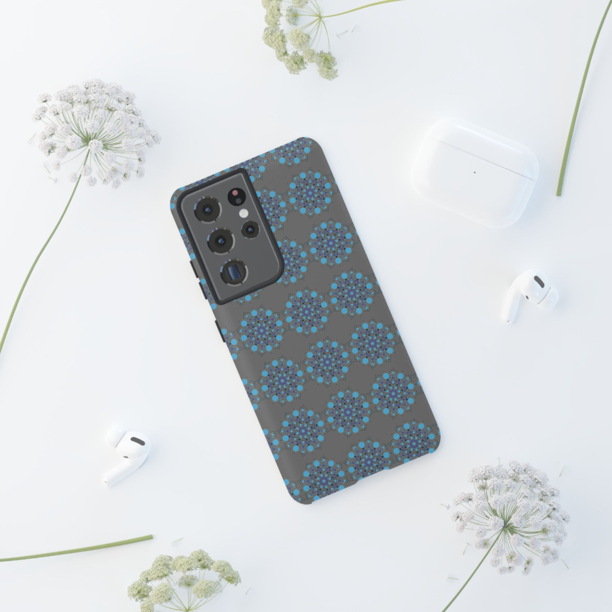 lue Geometric Phone Case for iPhone, Samsung, Google - Abstract Pattern, Protective Cover, Modern Art Phone Case, Gift for Her
