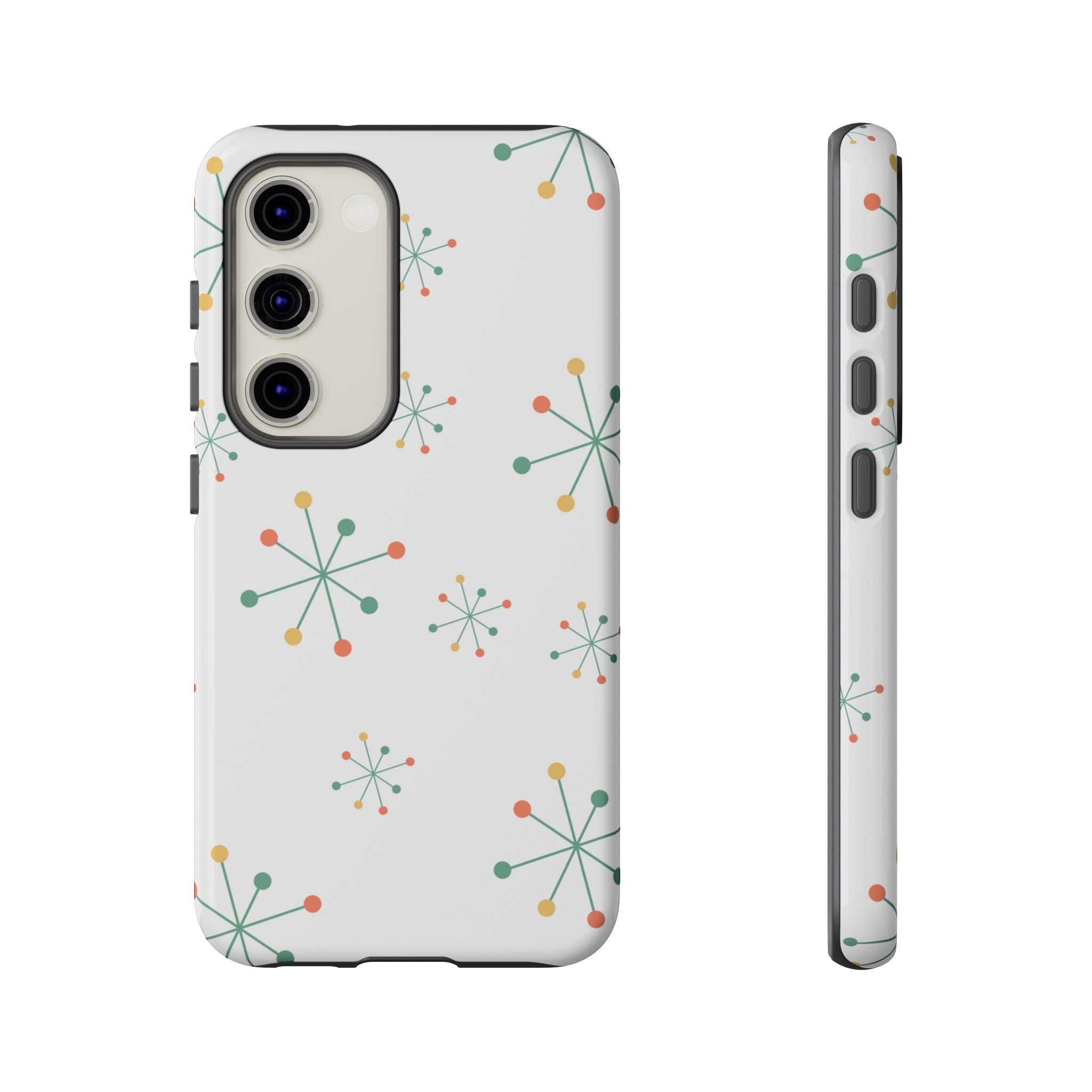 Mid-Century Modern Phone Case for iPhone, Samsung Galaxy, Google Pixel Retro Atomic Starburst Design, Durable Protection, Vintage Style