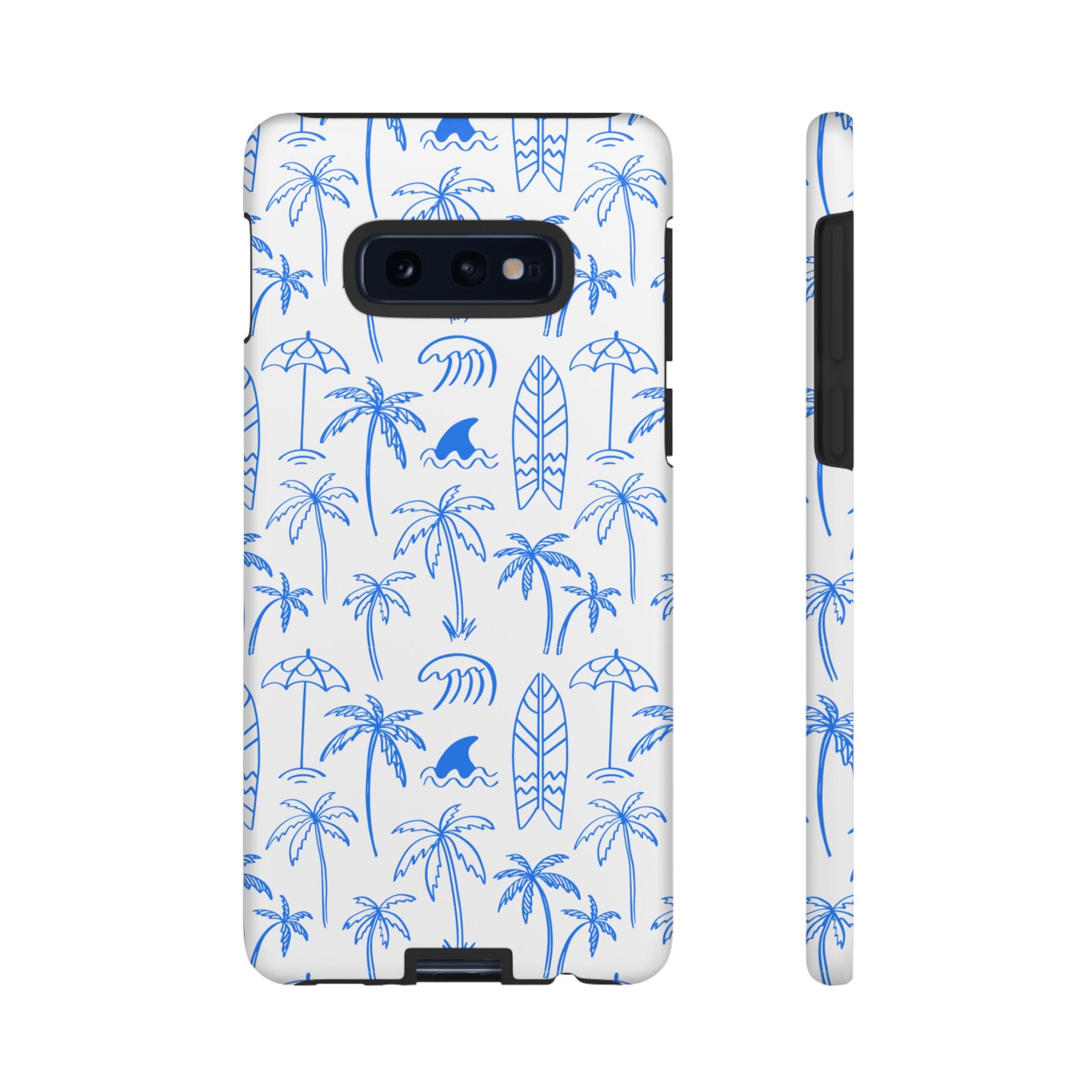 Tropical Beach Phone Case for iPhone, Samsung Galaxy, Google Pixel Palm Trees and Surfboards Design, Coastal Style, Durable Protection