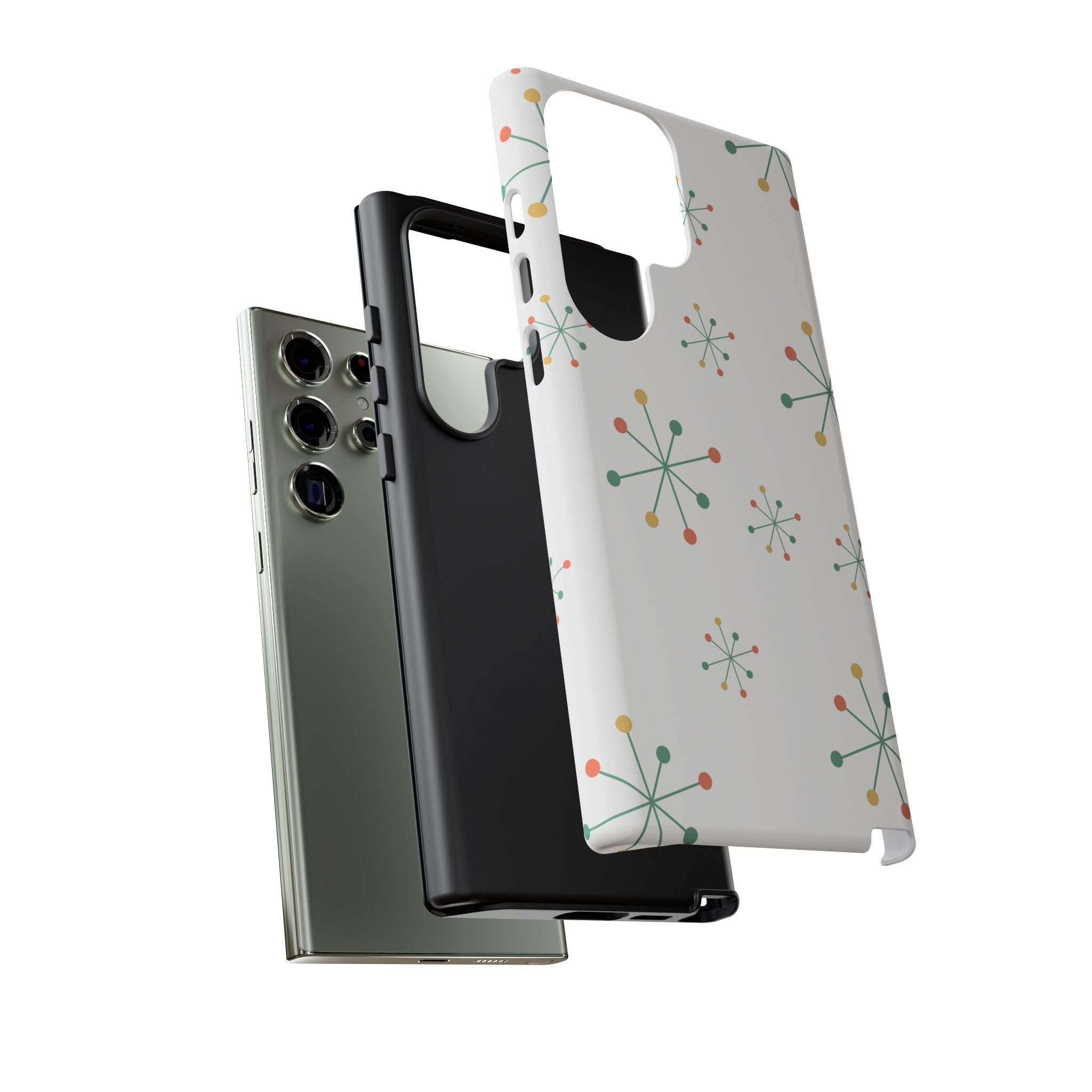 Mid-Century Modern Phone Case for iPhone, Samsung Galaxy, Google Pixel Retro Atomic Starburst Design, Durable Protection, Vintage Style
