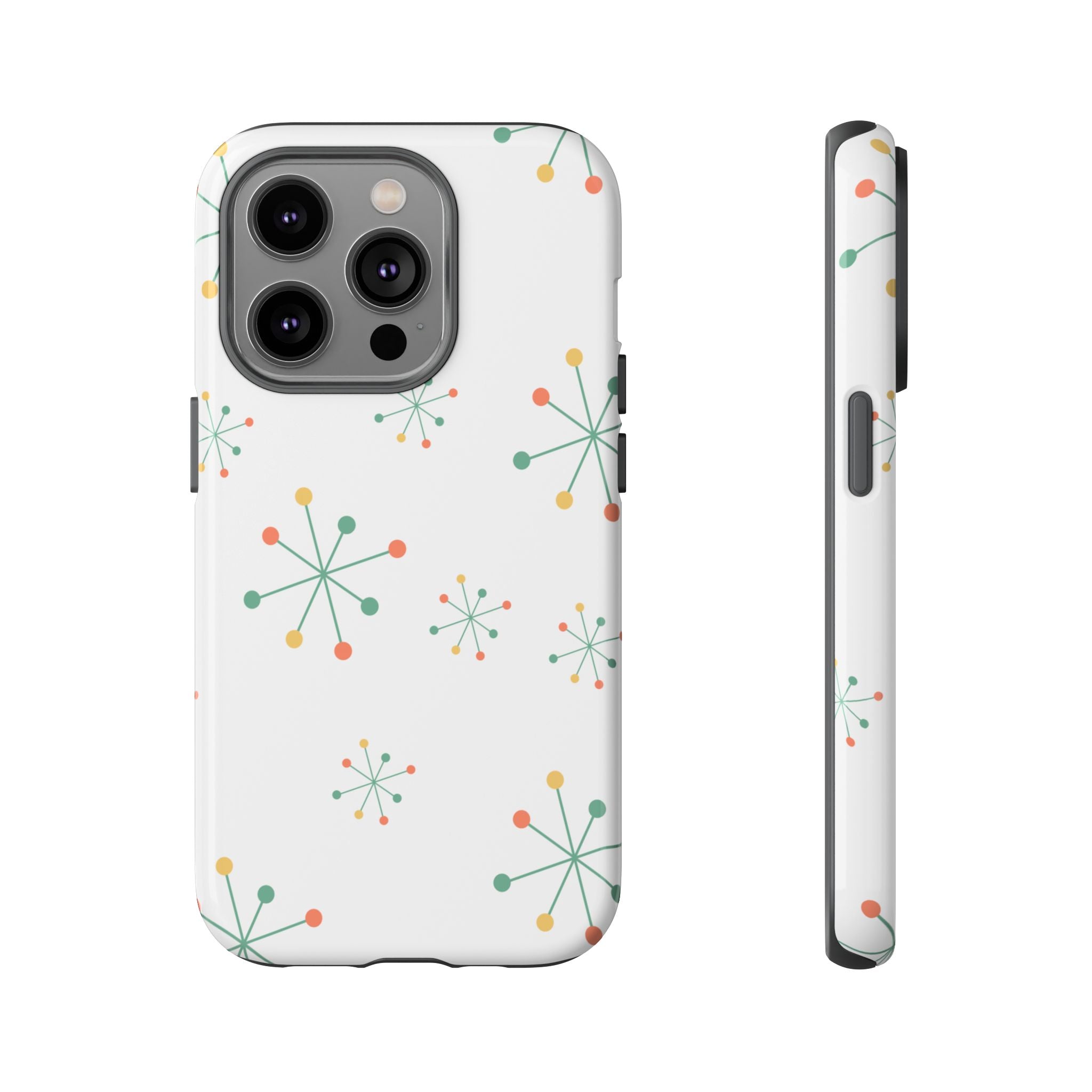 Mid-Century Modern Phone Case for iPhone, Samsung Galaxy, Google Pixel Retro Atomic Starburst Design, Durable Protection, Vintage Style