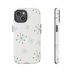Mid-Century Modern Phone Case for iPhone, Samsung Galaxy, Google Pixel Retro Atomic Starburst Design, Durable Protection, Vintage Style