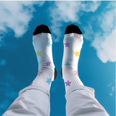 Pastel Star Crew Socks: Unisex Dreamer Gift