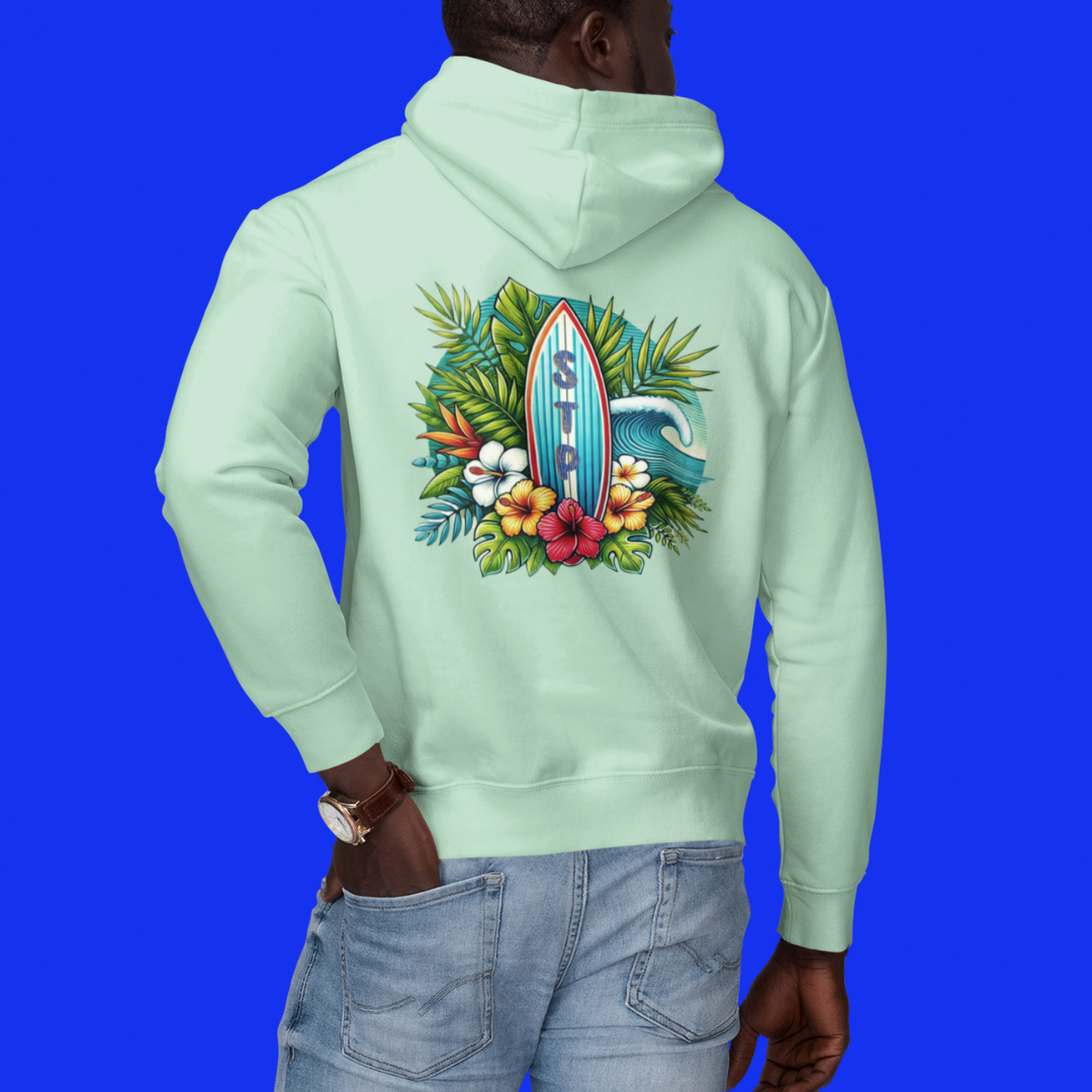 Surf-Inspired Unisex Heavy Blend Hoodie - Relaxed Fit, Cozy and Stylish Sweatshirt with Surfboard Design