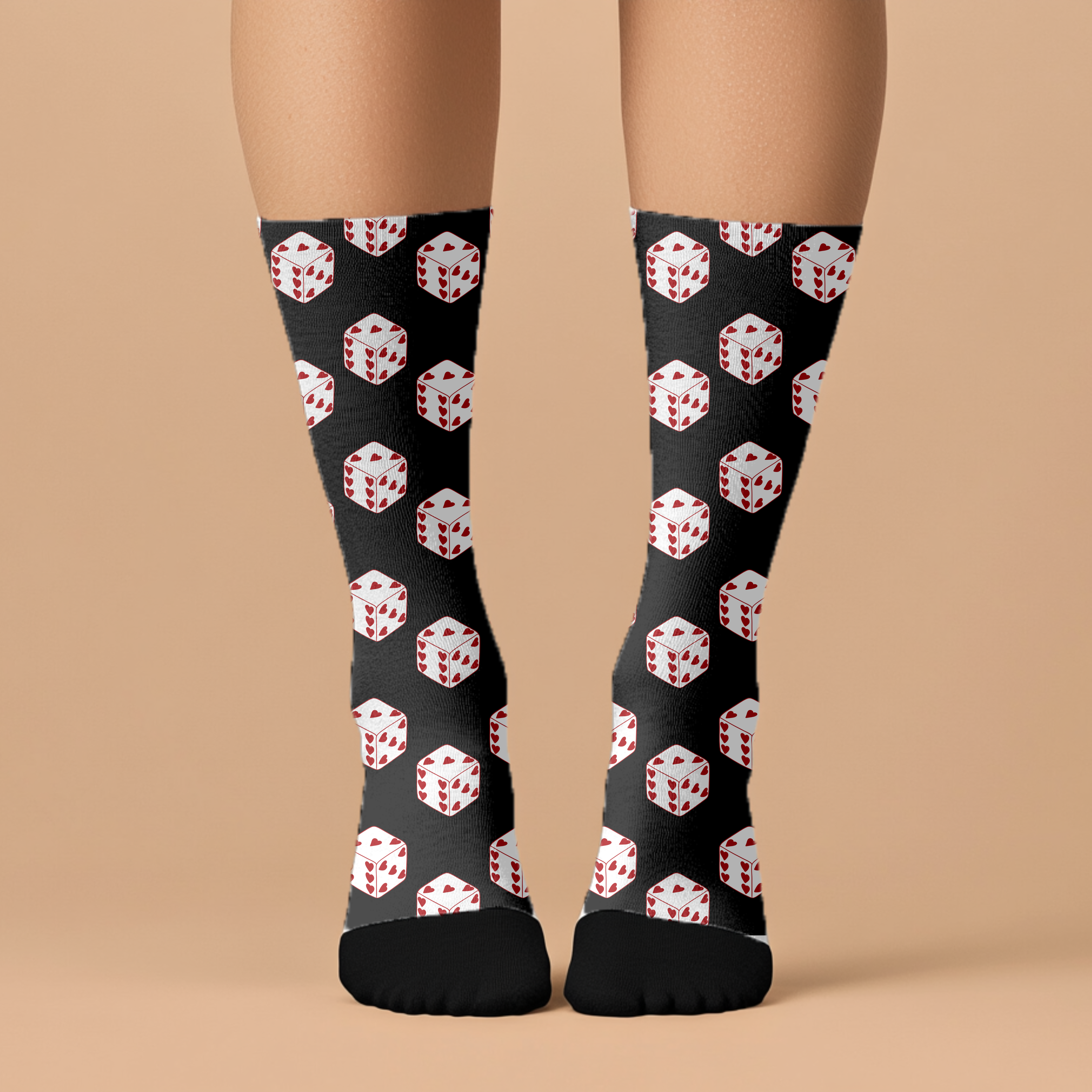Valentines Day Socks Cute Couples Socks for Valentines Day Gift for Valentine Black Dice Socks