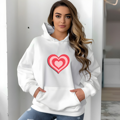Retro Heart Graphic Hoodie – Unisex Valentine’s Sweatshirt