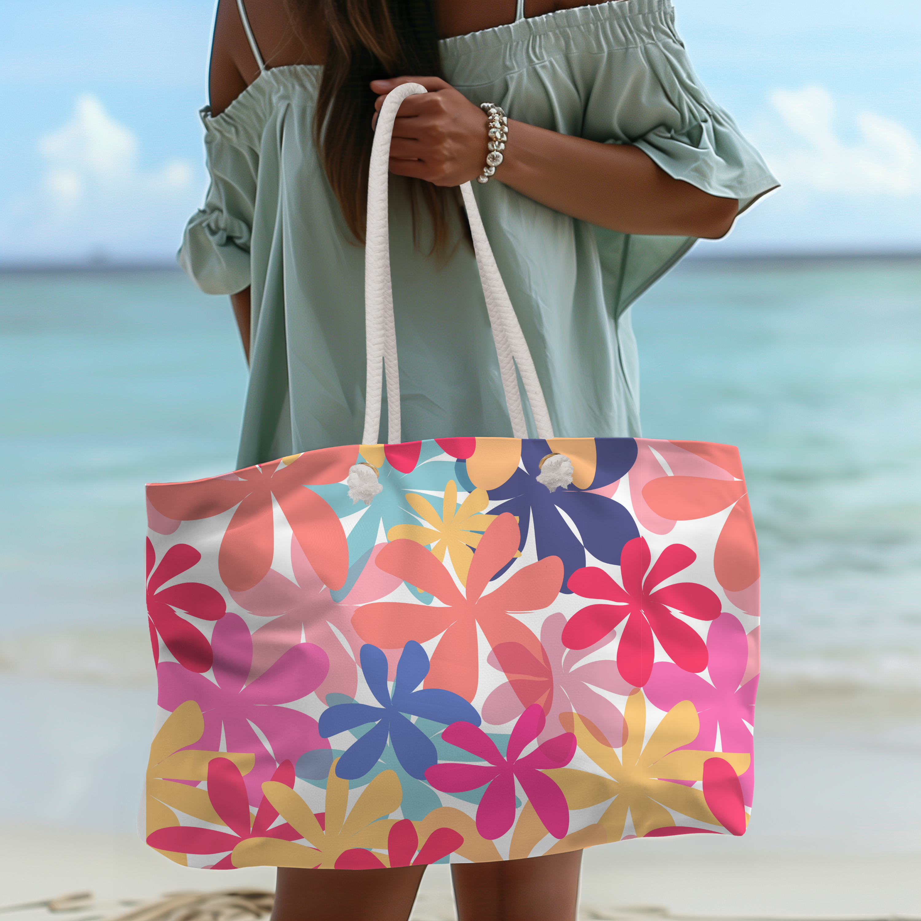 Colorful Floral Weekender Bag