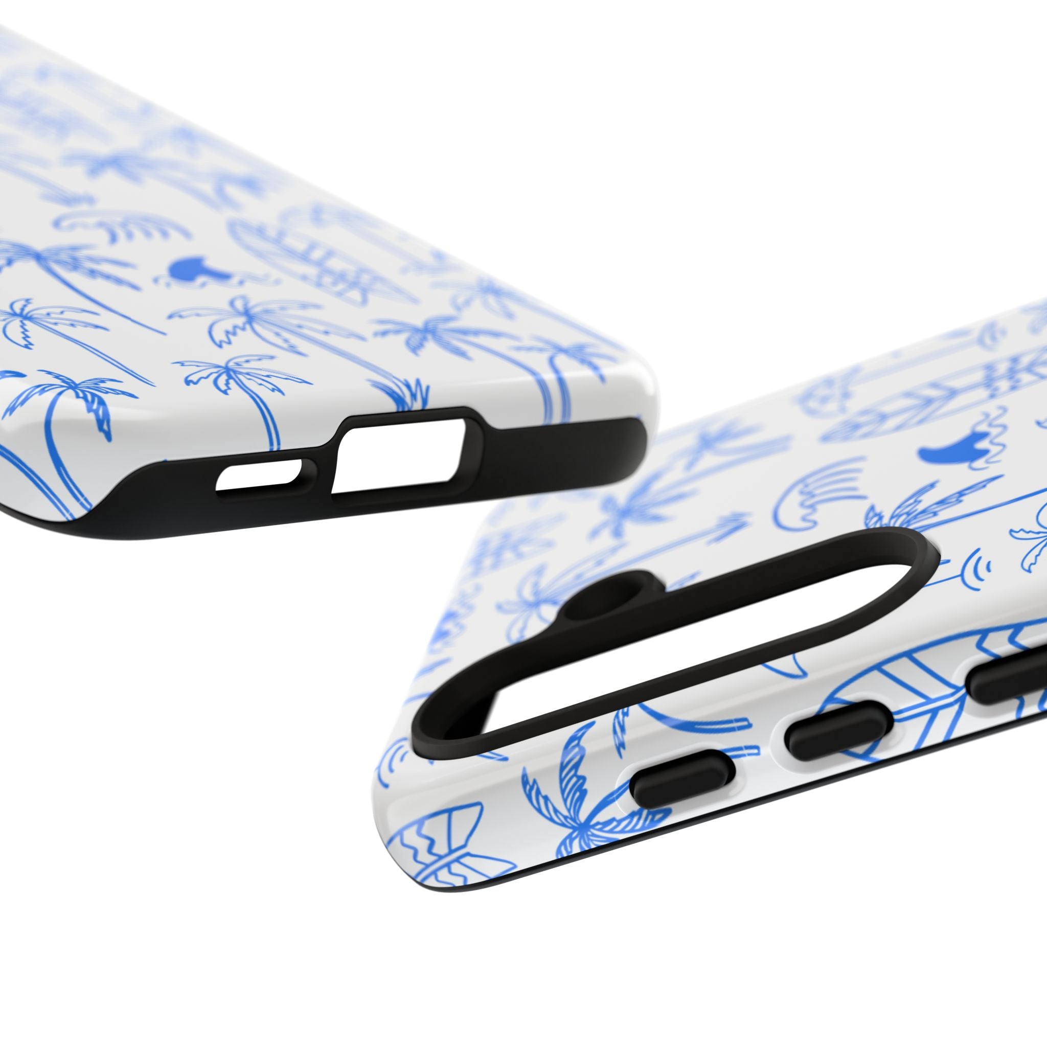 Tropical Beach Phone Case for iPhone, Samsung Galaxy, Google Pixel Palm Trees and Surfboards Design, Coastal Style, Durable Protection