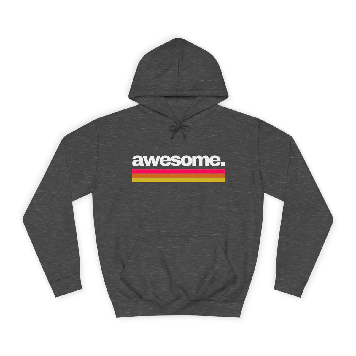 Awesome Retro Stripe Hoodie - Classic Charcoal Comfort Fit with Bold Statement Unisex College Hoodie