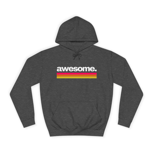 Awesome Retro Stripe Hoodie - Classic Charcoal Comfort Fit with Bold Statement Unisex College Hoodie