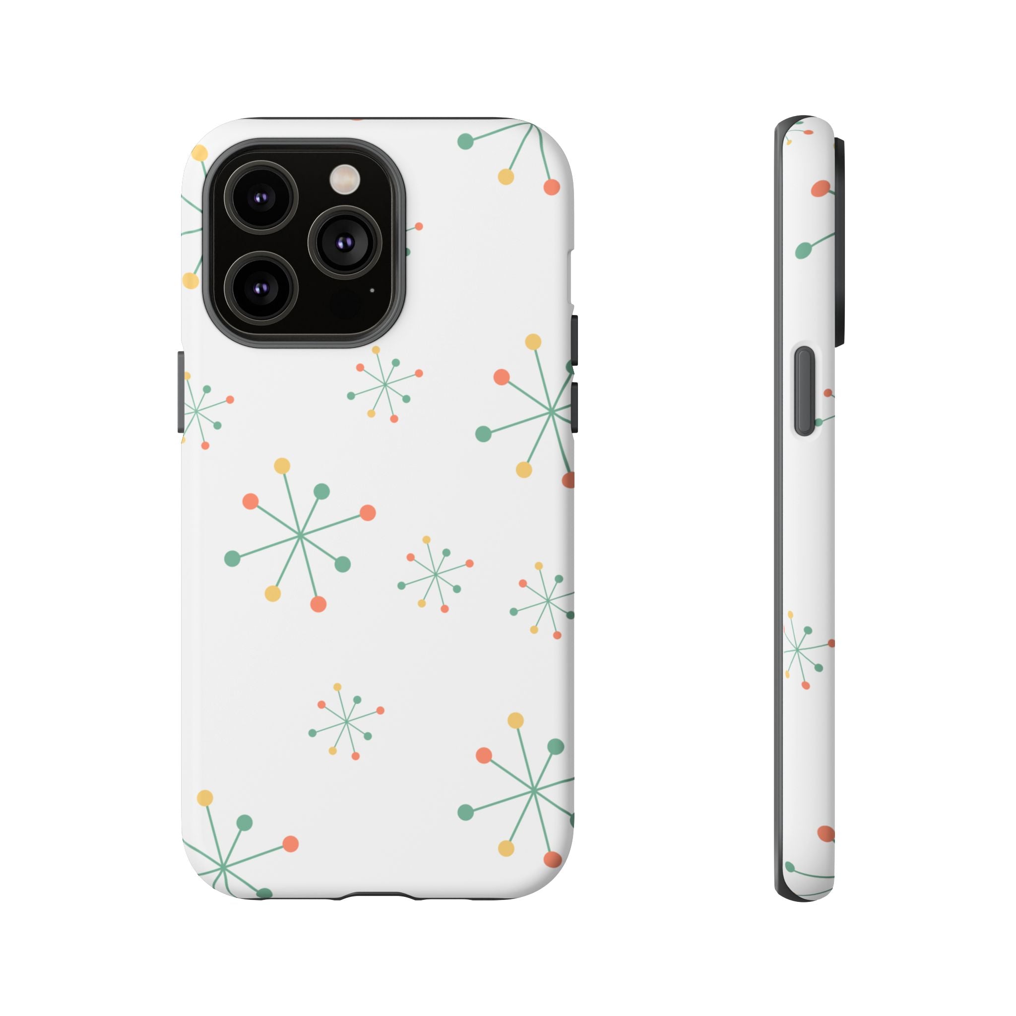 Mid-Century Modern Phone Case for iPhone, Samsung Galaxy, Google Pixel Retro Atomic Starburst Design, Durable Protection, Vintage Style