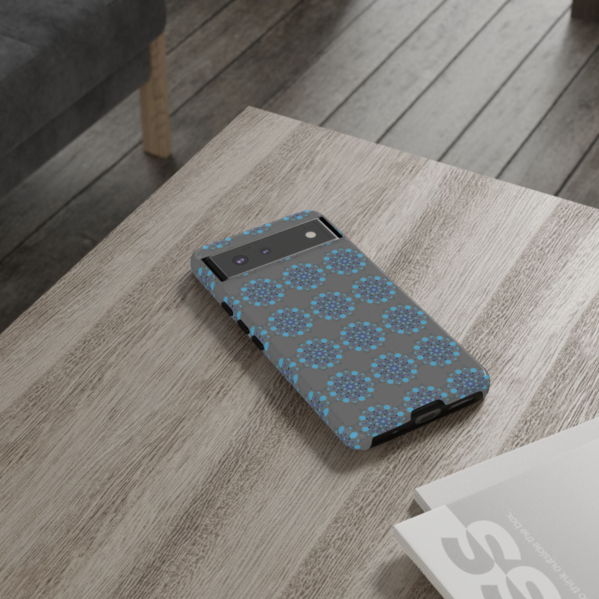 lue Geometric Phone Case for iPhone, Samsung, Google - Abstract Pattern, Protective Cover, Modern Art Phone Case, Gift for Her