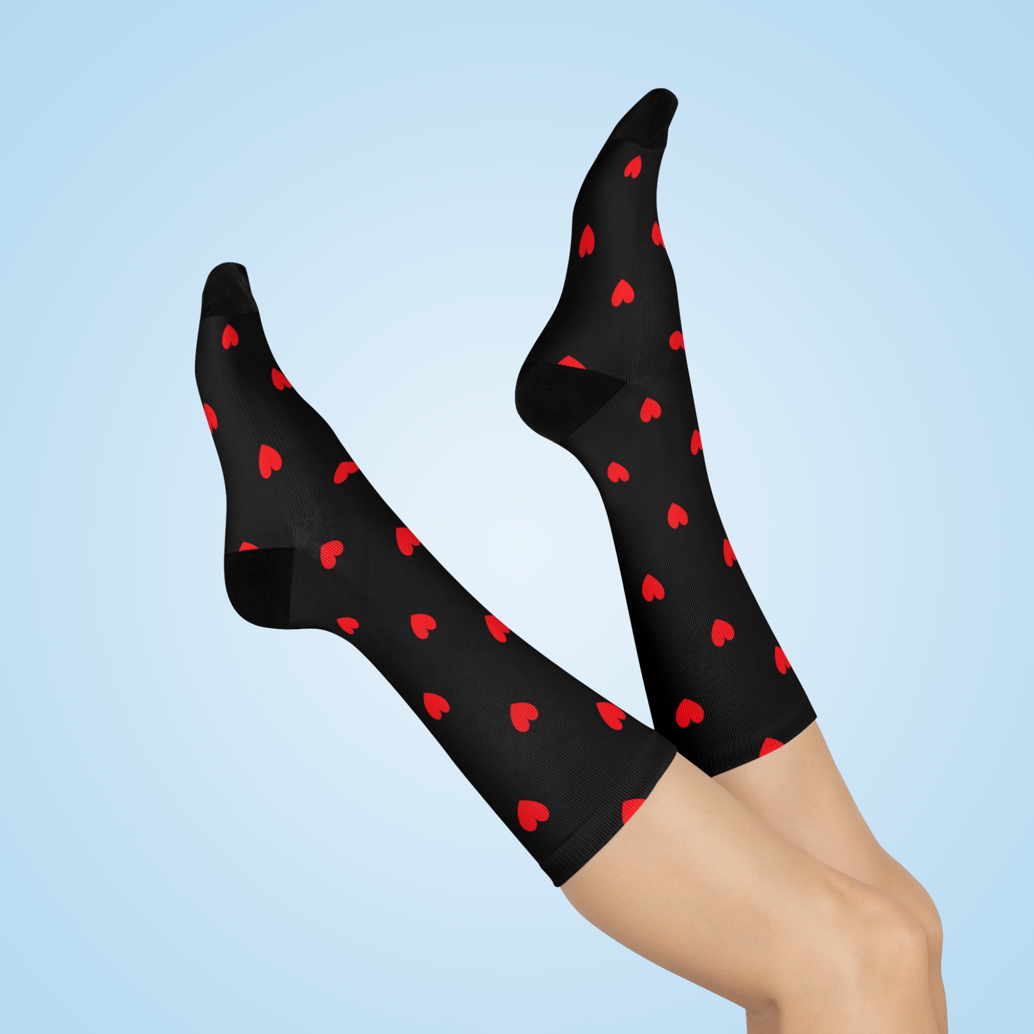Valentine’s Day Black Heart Socks | Unisex Couples Gift