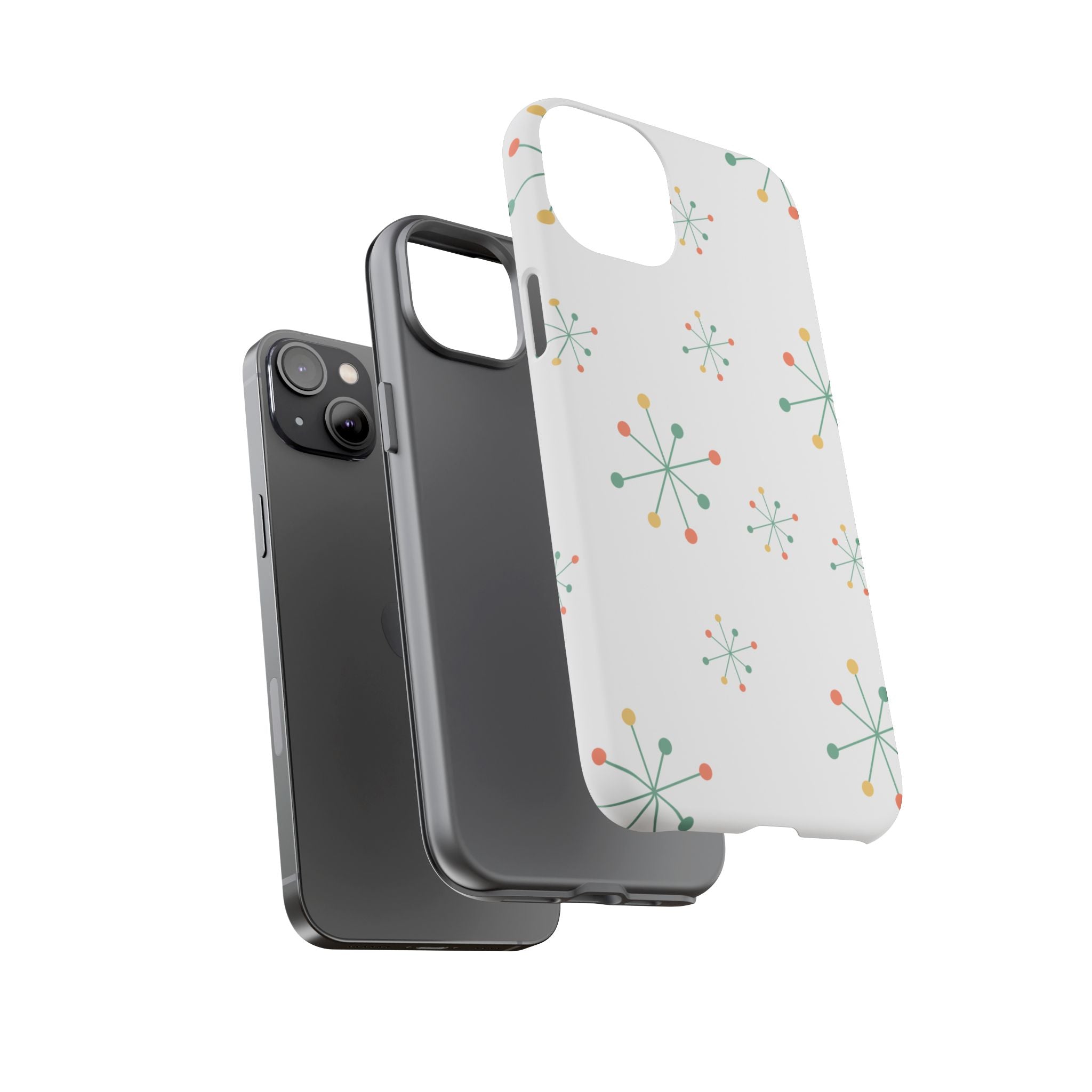 Mid-Century Modern Phone Case for iPhone, Samsung Galaxy, Google Pixel Retro Atomic Starburst Design, Durable Protection, Vintage Style