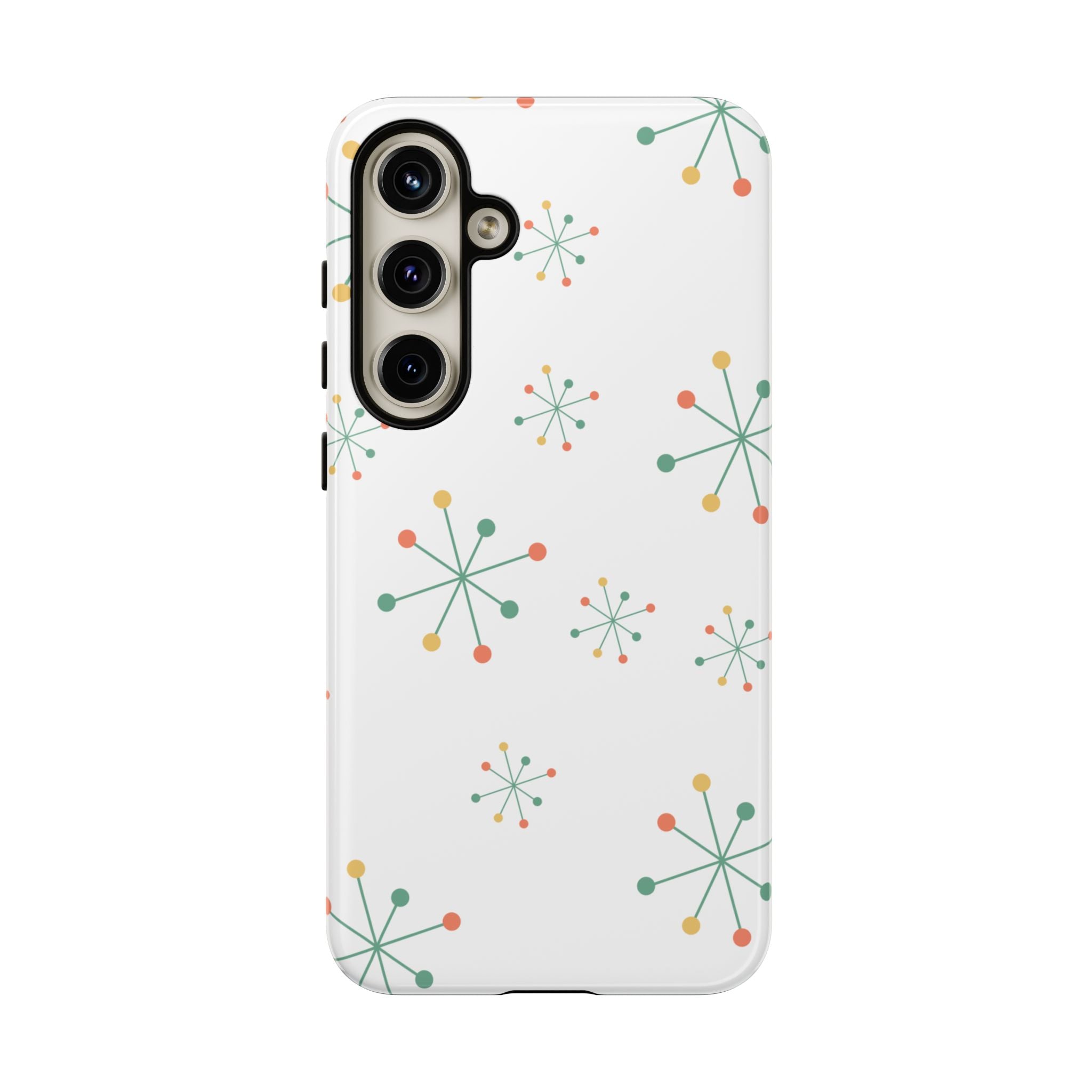 Mid-Century Modern Phone Case for iPhone, Samsung Galaxy, Google Pixel Retro Atomic Starburst Design, Durable Protection, Vintage Style