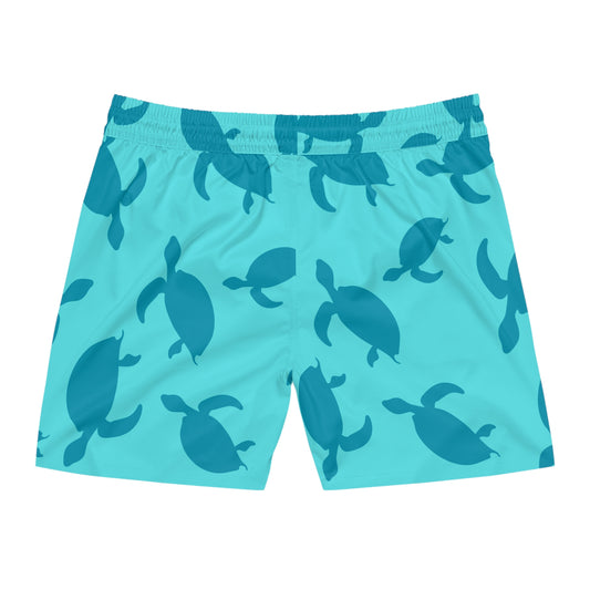 Turtle Print Men's Mid-Length Swim Shorts Boardshorts Swim Trunks Men's Swimwear