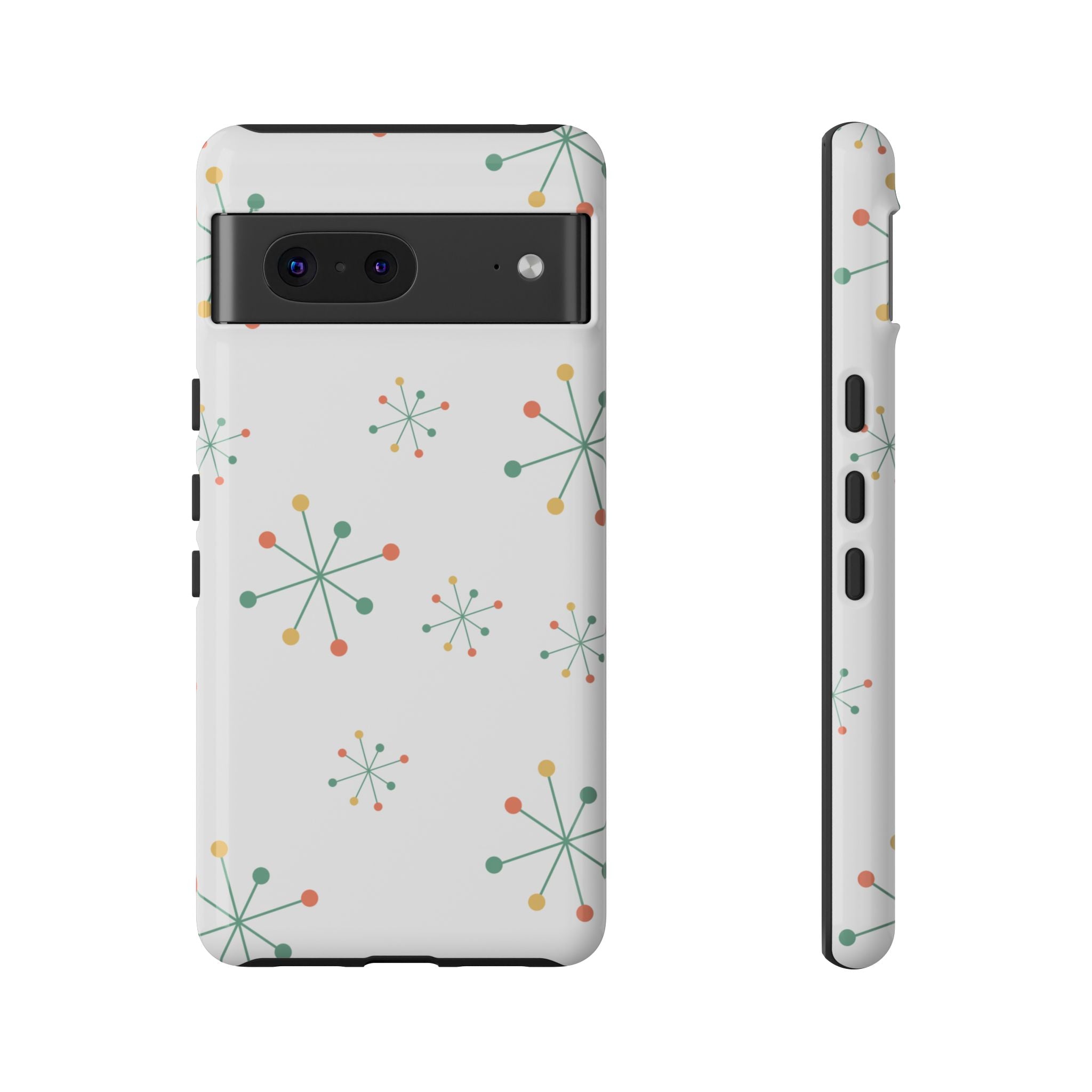 Mid-Century Modern Phone Case for iPhone, Samsung Galaxy, Google Pixel Retro Atomic Starburst Design, Durable Protection, Vintage Style