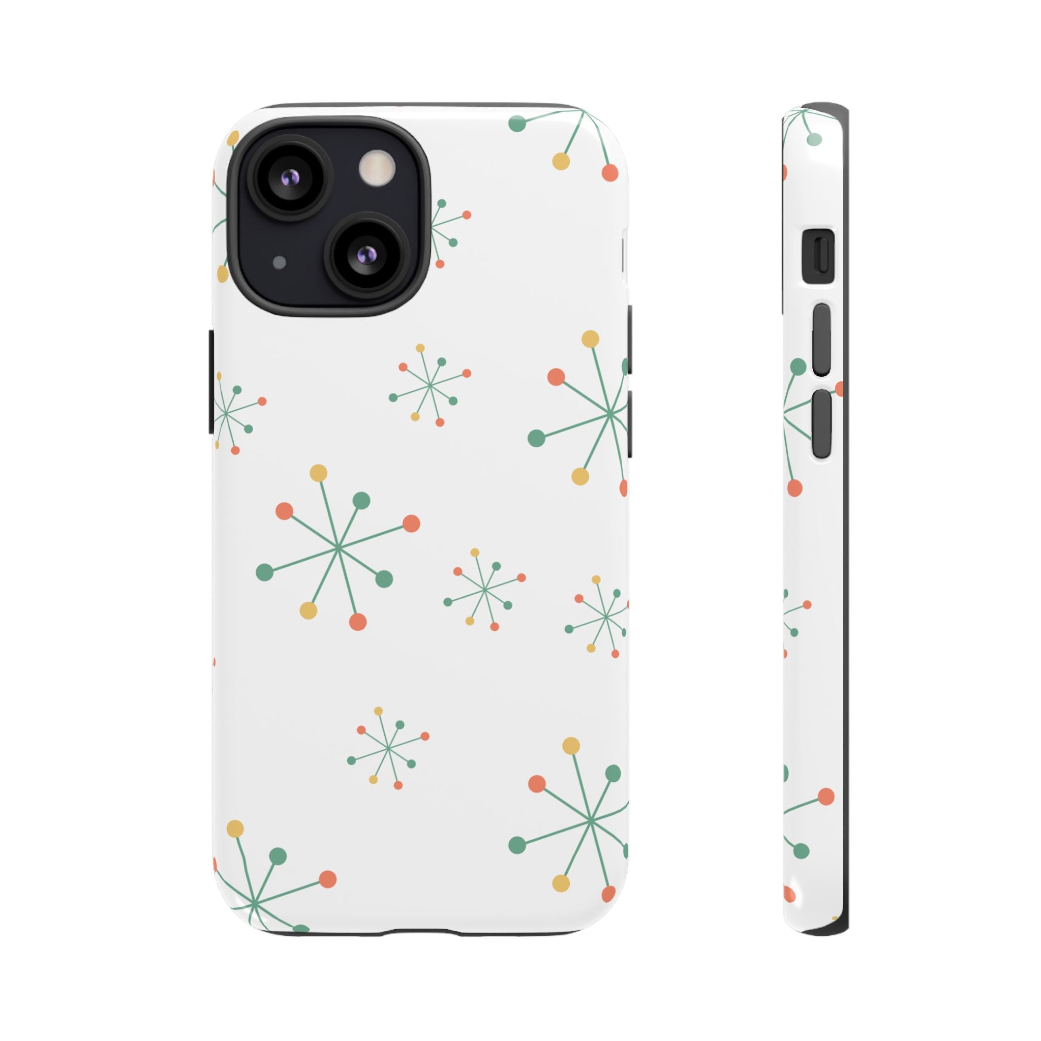 Mid-Century Modern Phone Case for iPhone, Samsung Galaxy, Google Pixel Retro Atomic Starburst Design, Durable Protection, Vintage Style
