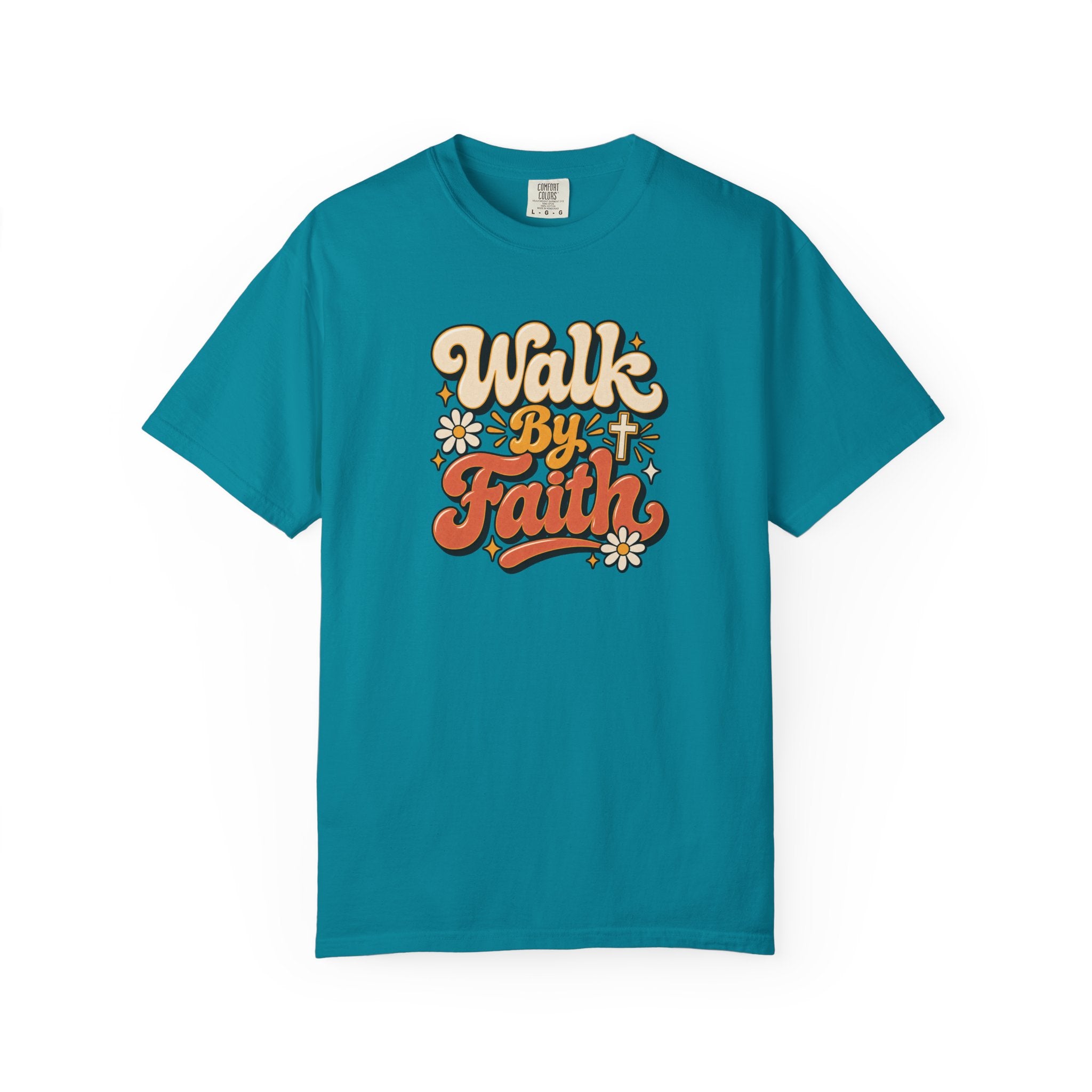 Walk by Faith Shirt – Retro Floral Christian Graphic Tee