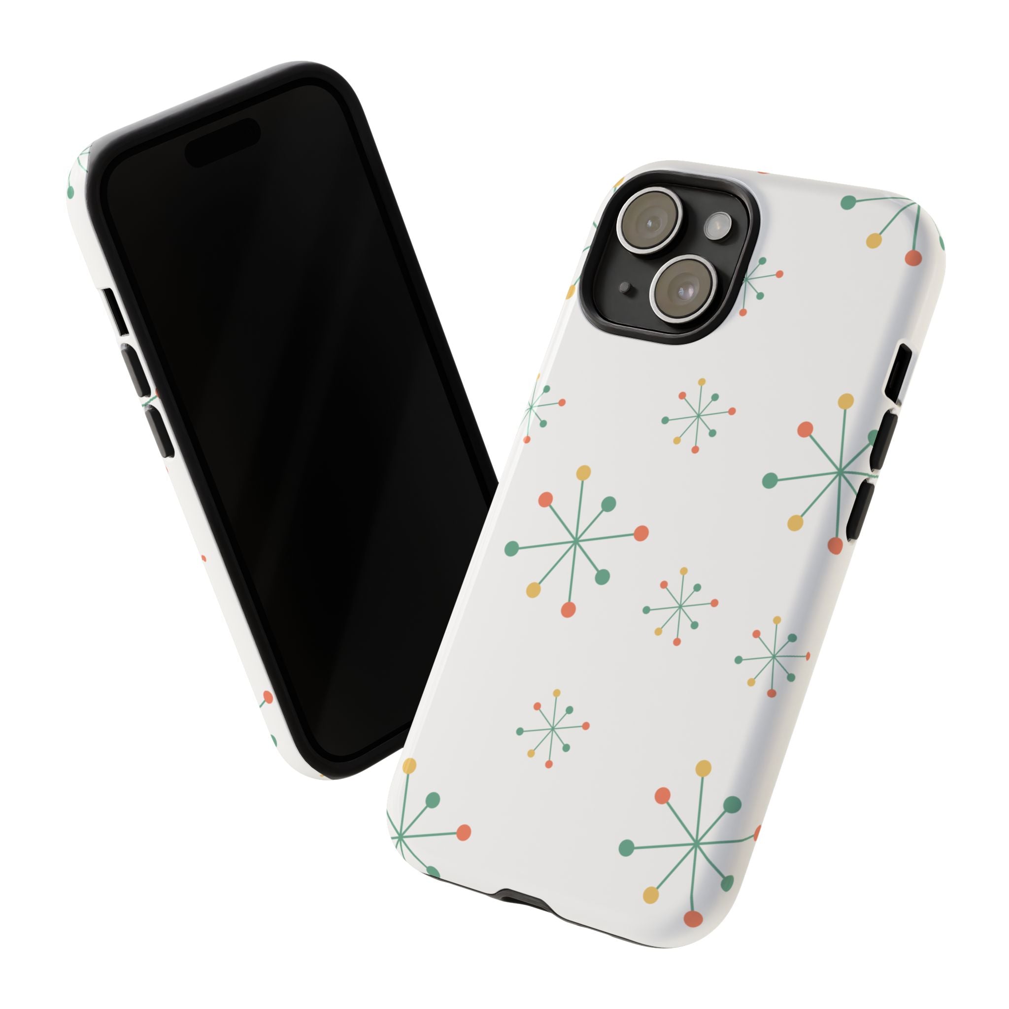 Mid-Century Modern Phone Case for iPhone, Samsung Galaxy, Google Pixel Retro Atomic Starburst Design, Durable Protection, Vintage Style
