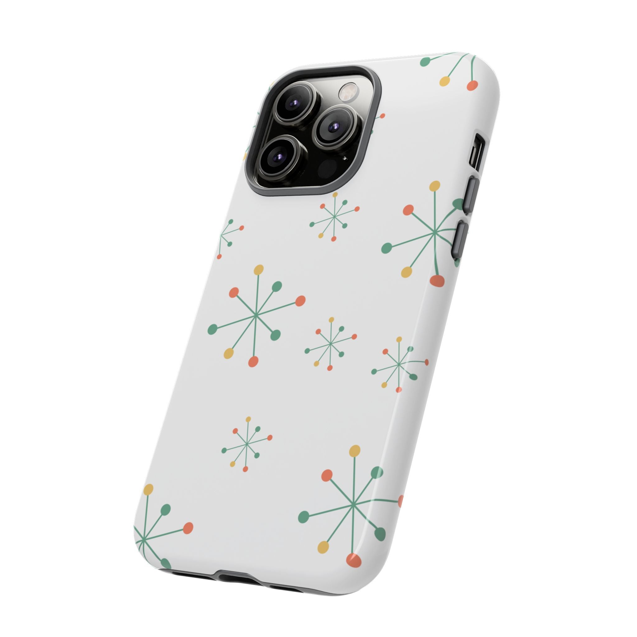 Mid-Century Modern Phone Case for iPhone, Samsung Galaxy, Google Pixel Retro Atomic Starburst Design, Durable Protection, Vintage Style