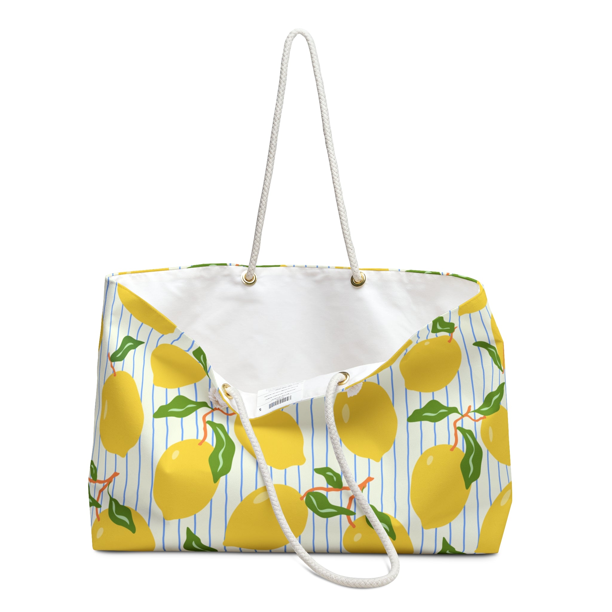 Lemon Print Weekender Bag