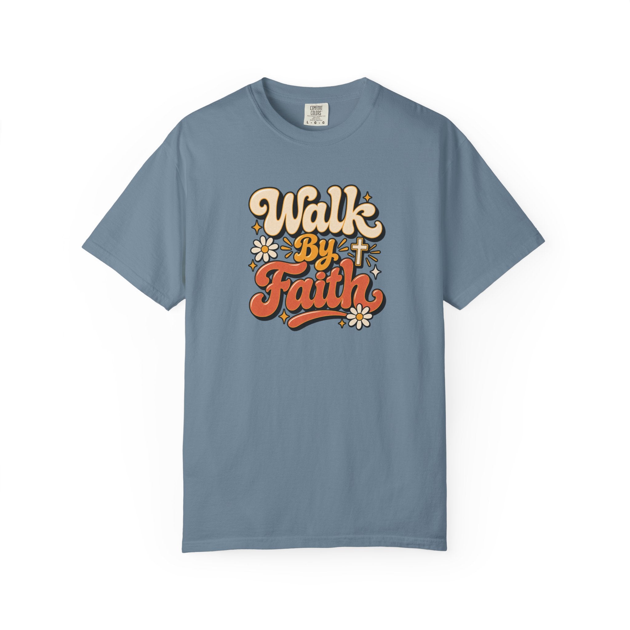 Walk by Faith Shirt – Retro Floral Christian Graphic Tee