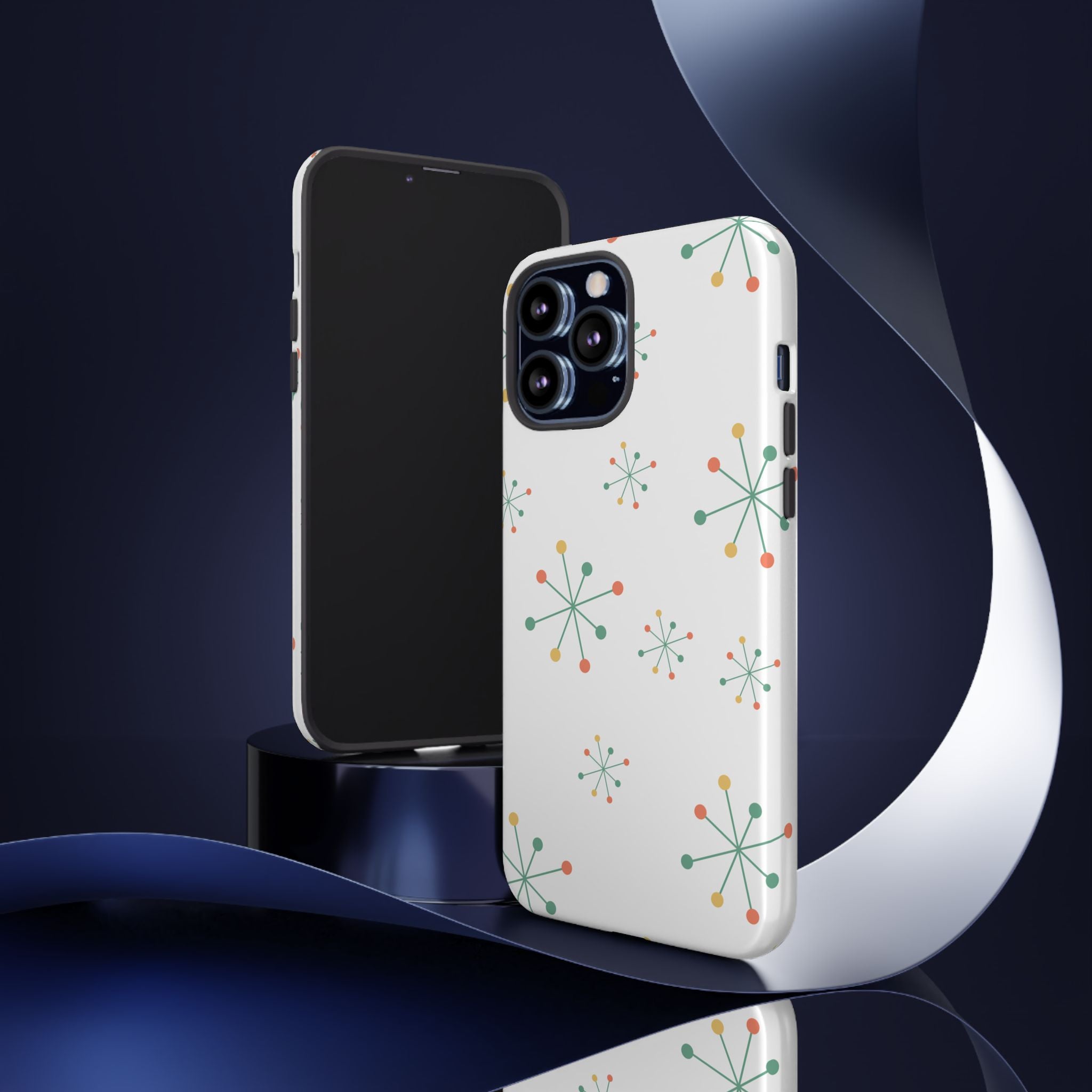 Mid-Century Modern Phone Case for iPhone, Samsung Galaxy, Google Pixel Retro Atomic Starburst Design, Durable Protection, Vintage Style