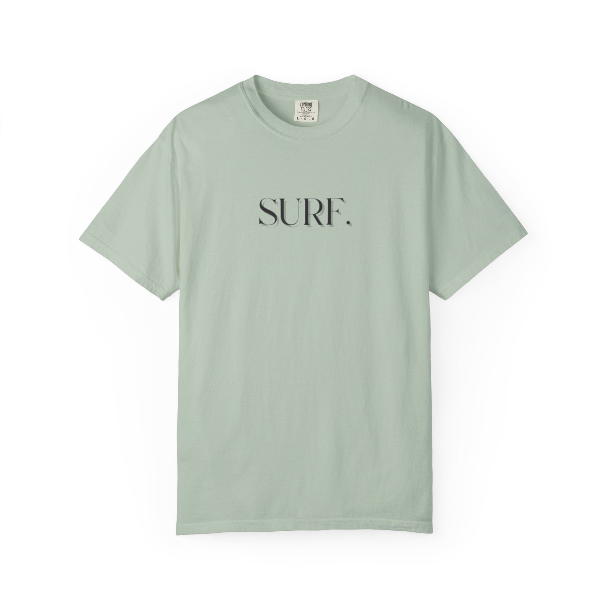 A Bay Green shirt that says, "SURF"