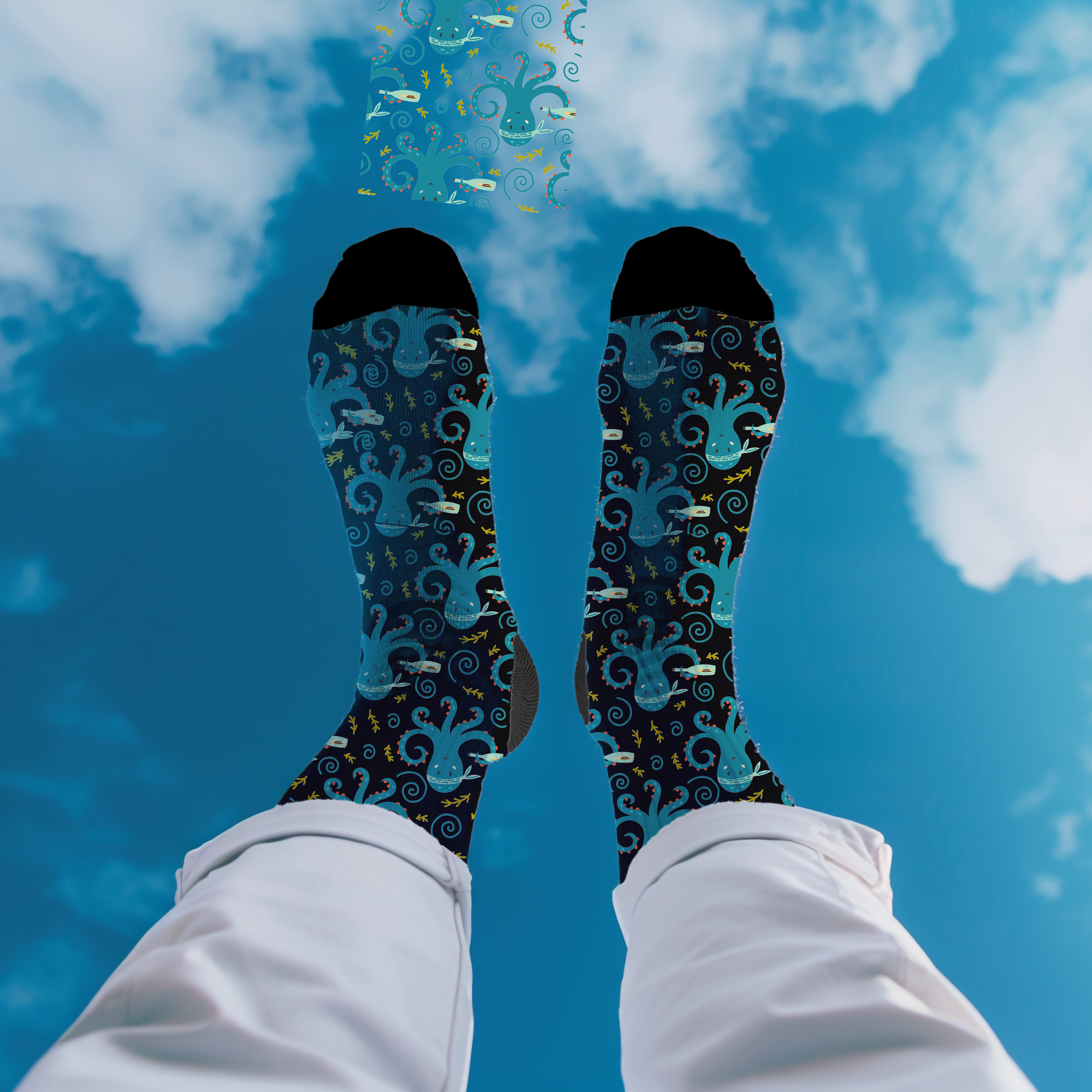 Funny Octopus Print Socks: Novelty Ocean Animal Socks