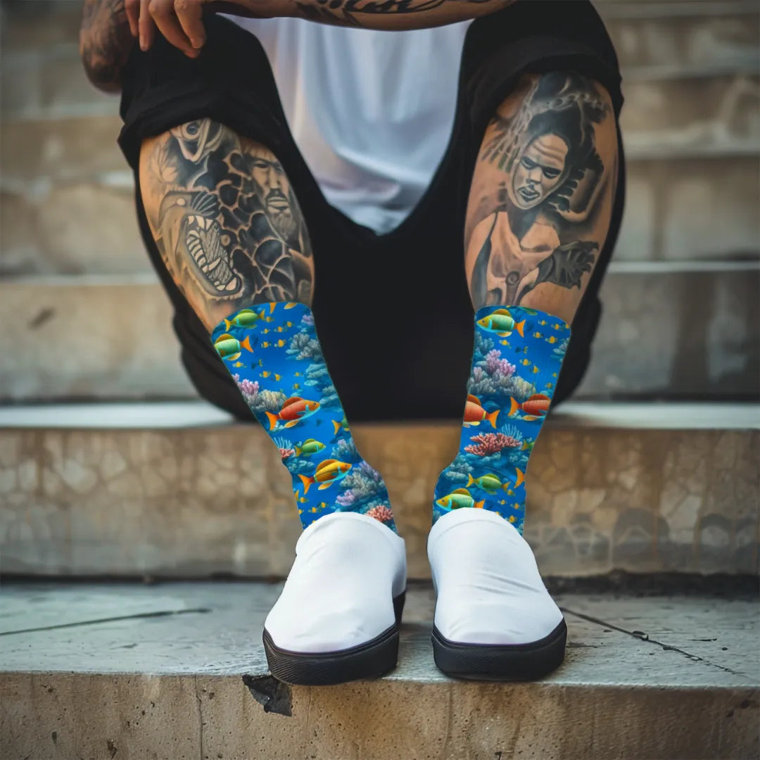 Ocean Life Socks - Vibrant Seascape Print