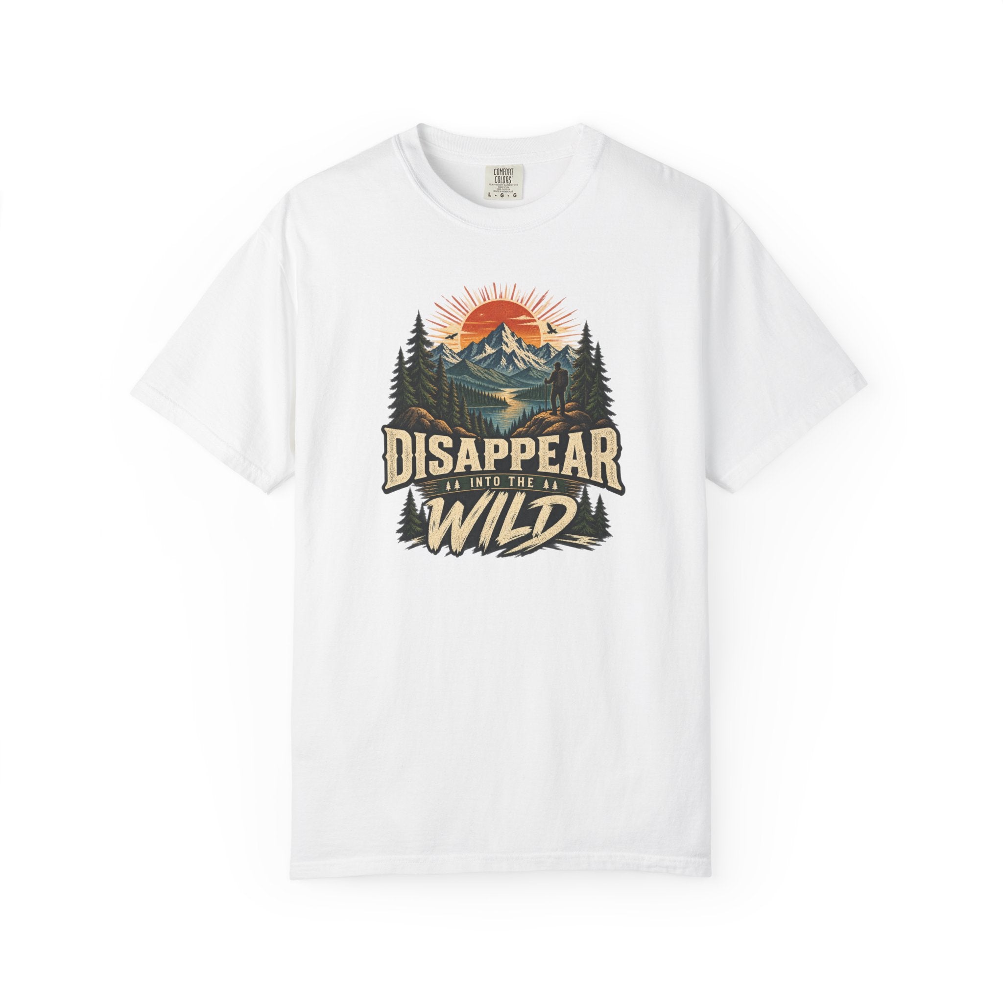 Disappear Into the Wild Shirt – Vintage Mountain Hiking Graphic Tee
