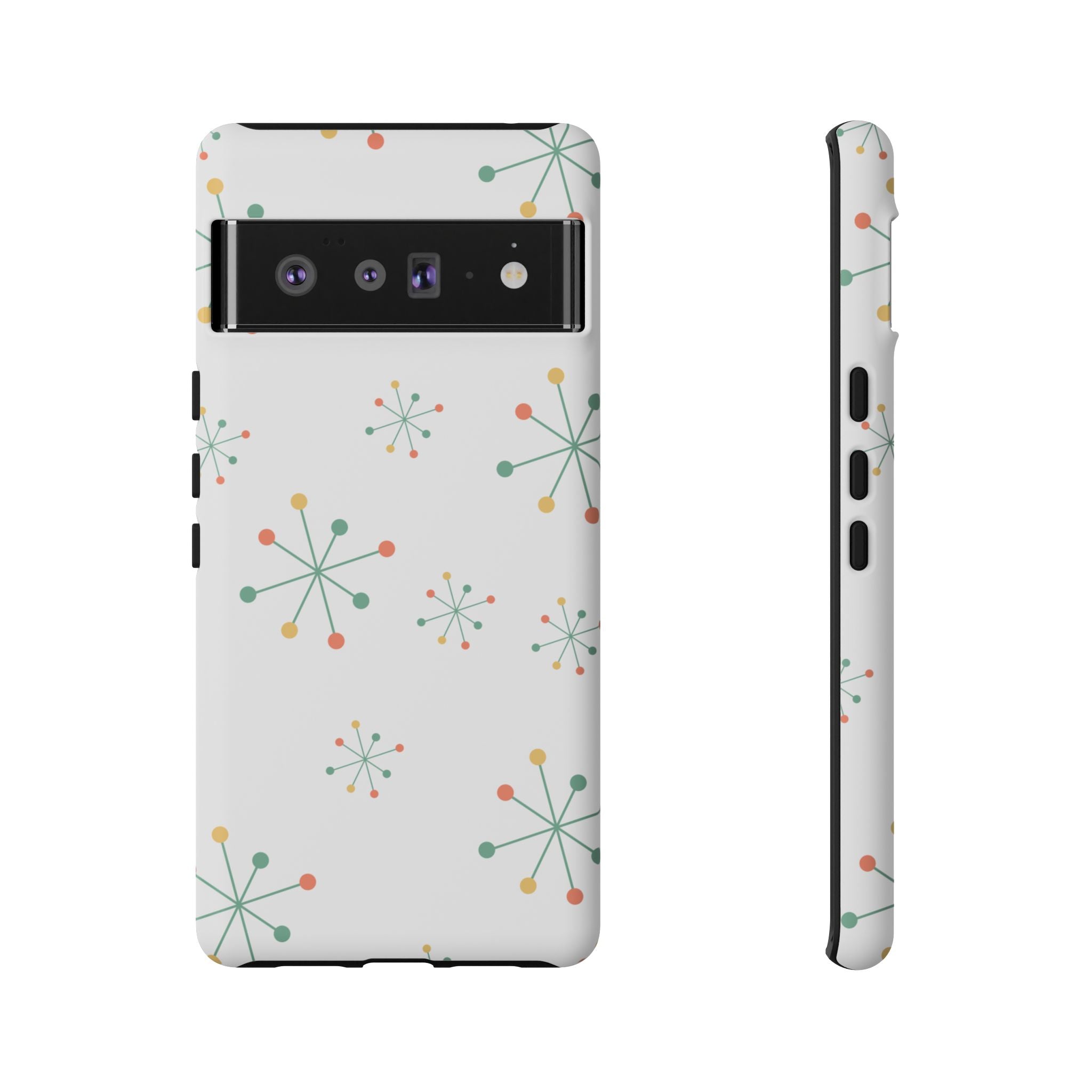 Mid-Century Modern Phone Case for iPhone, Samsung Galaxy, Google Pixel Retro Atomic Starburst Design, Durable Protection, Vintage Style